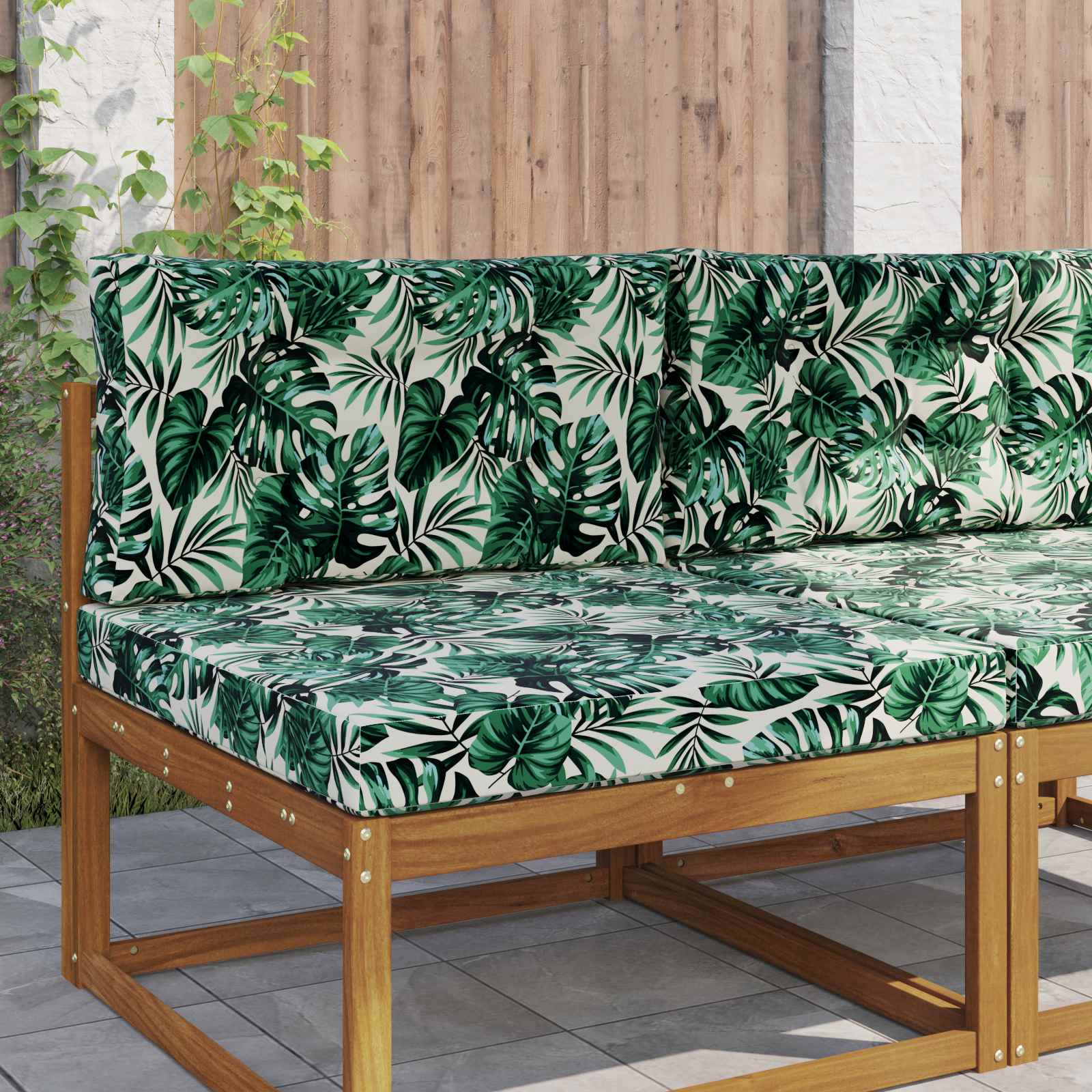 Buiten bankkussen 2 pcs Bladpatroon Polyester image 1