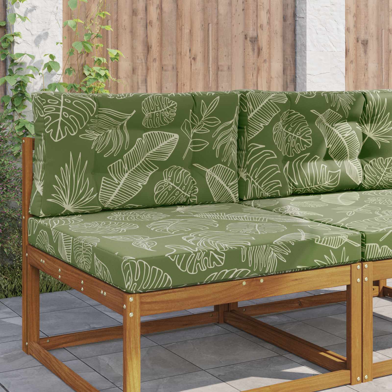 Buiten bankkussen 2 pcs Bladontwerp Polyester image 1