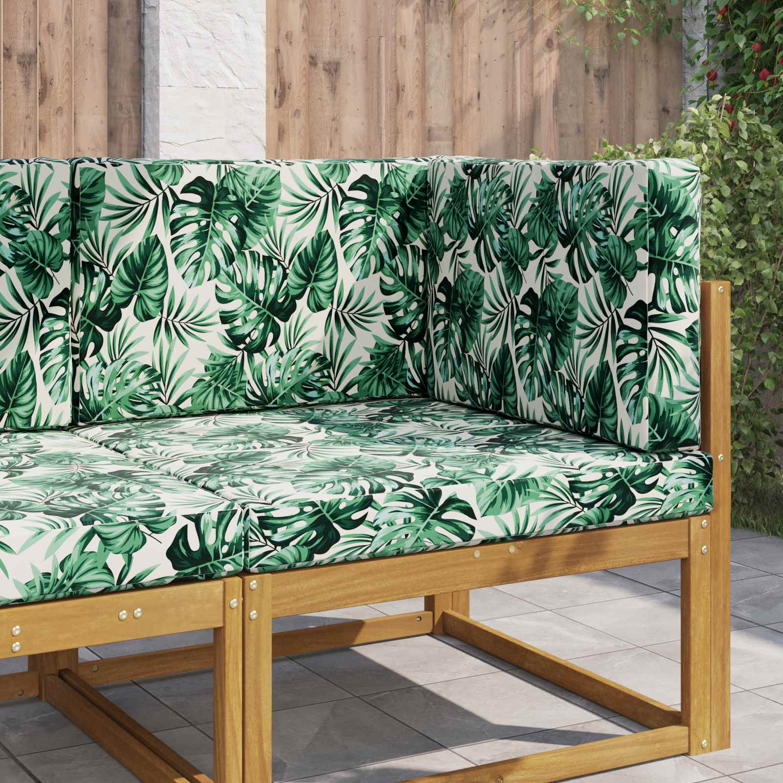 Buiten bankkussen 3 pcs Bladpatroon Polyester image 1