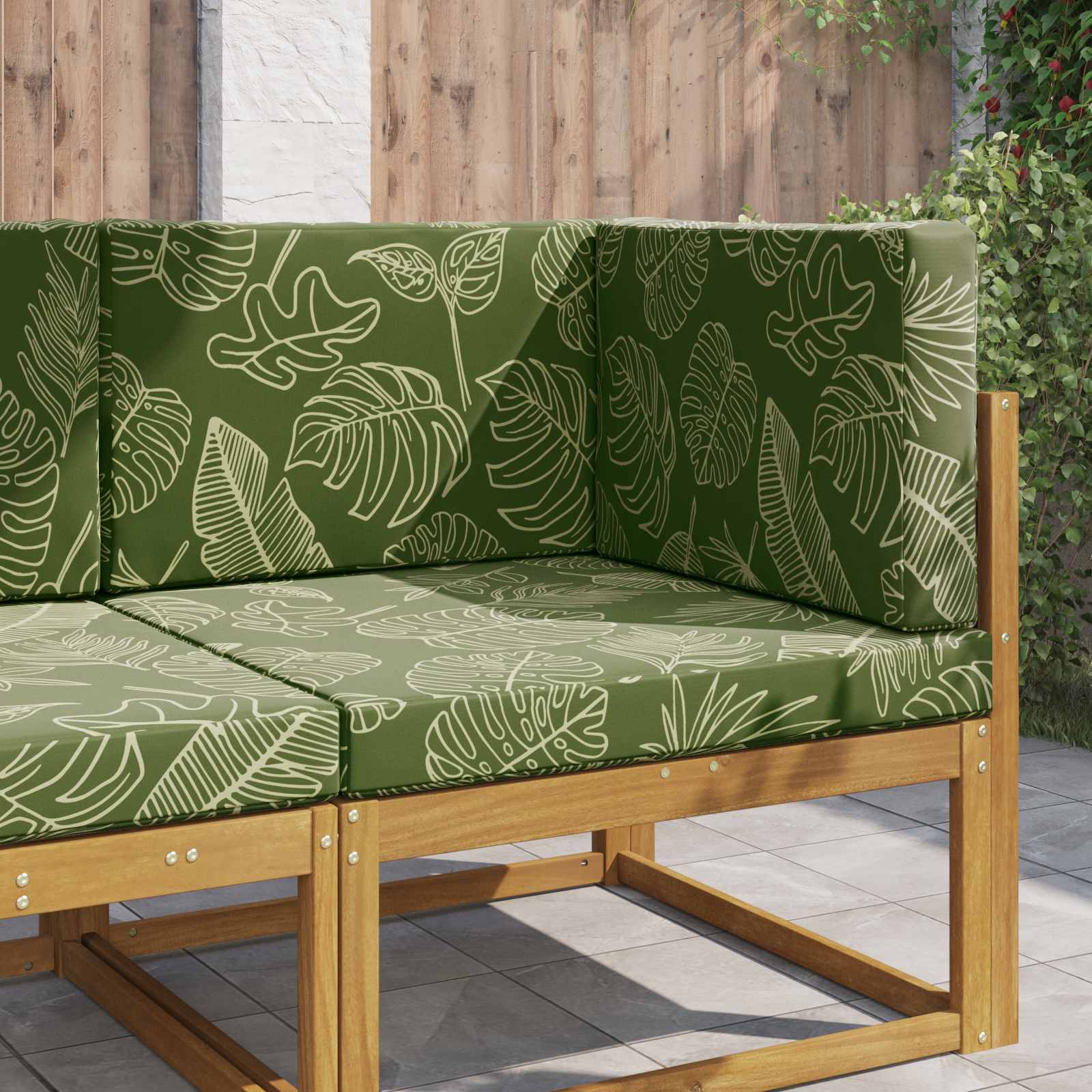 Buiten bankkussen 3 pcs Bladontwerp Polyester image 1