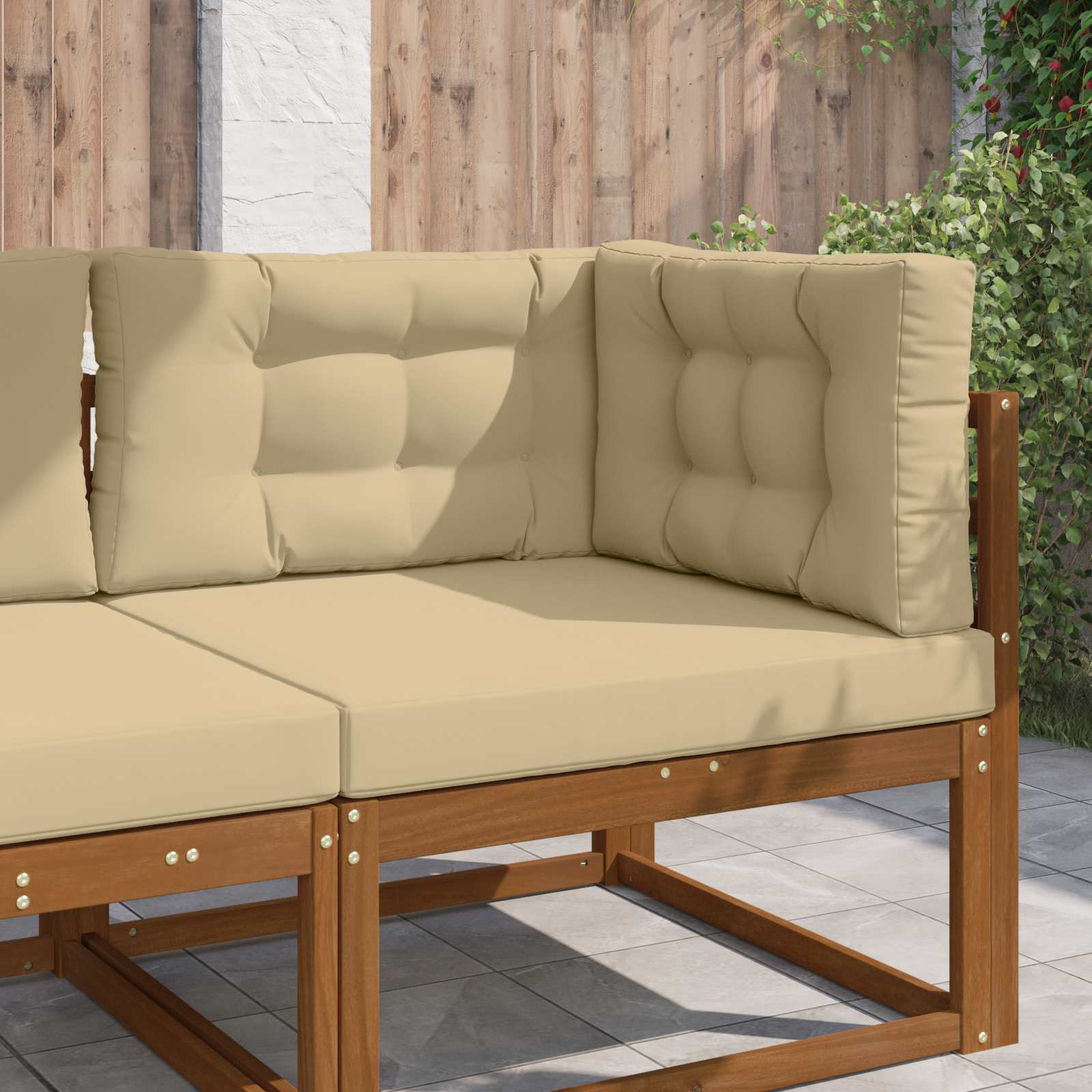 vidaXL Perna pentru canapea de exterior 3 pcs Bej Poliester