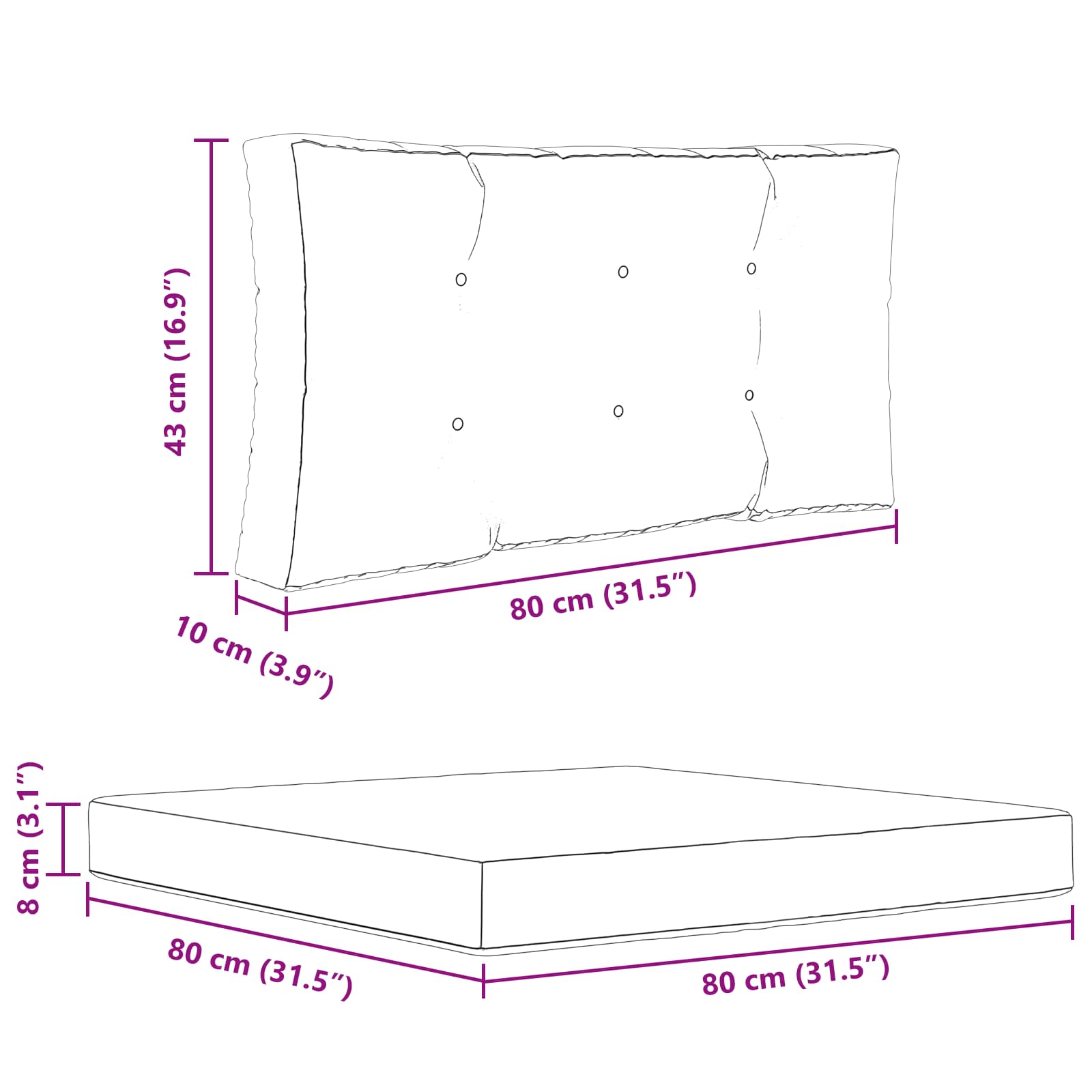 Buiten bankkussen 3 pcs Zwart Polyester image 9