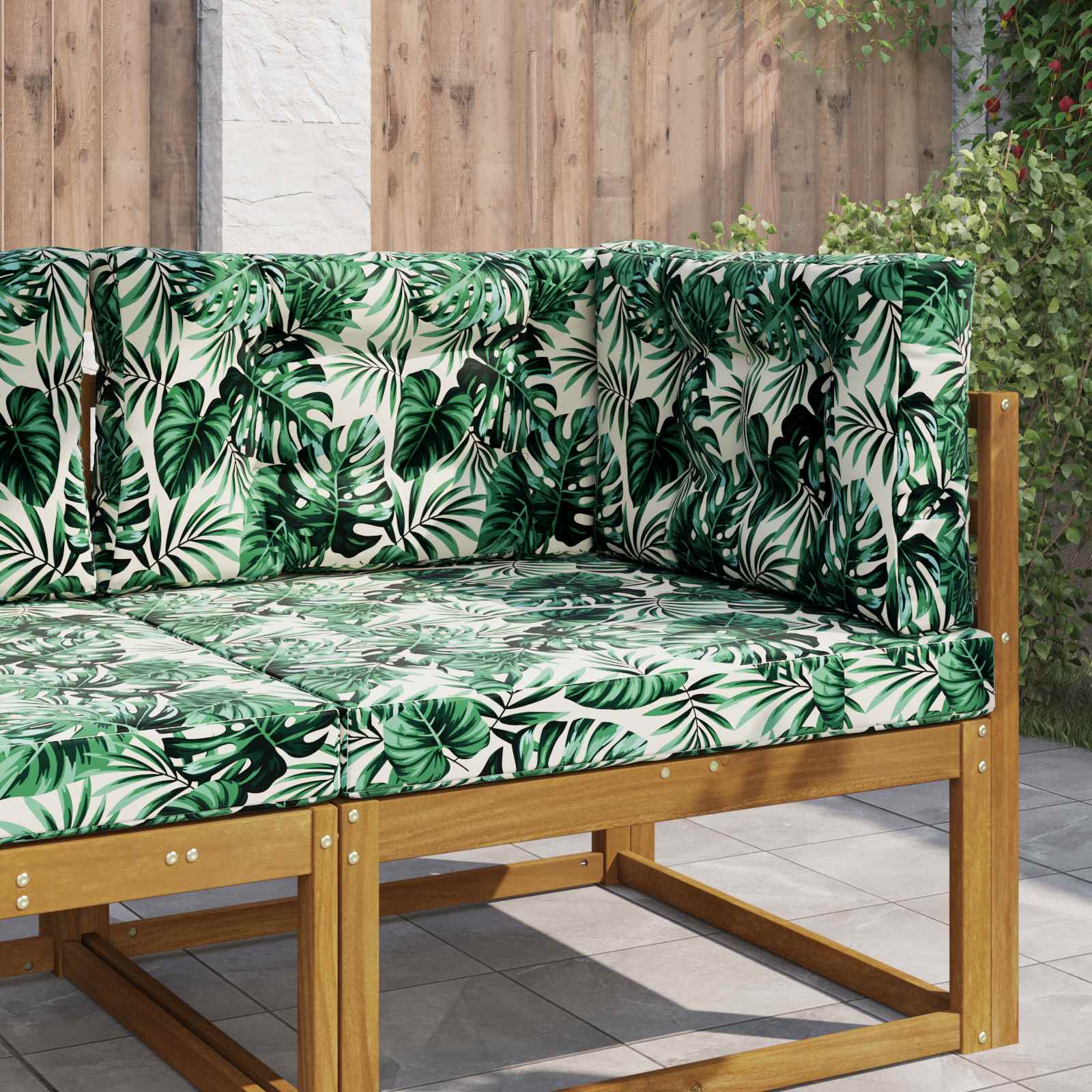 Buiten bankkussen 3 pcs Bladpatroon Polyester image 1