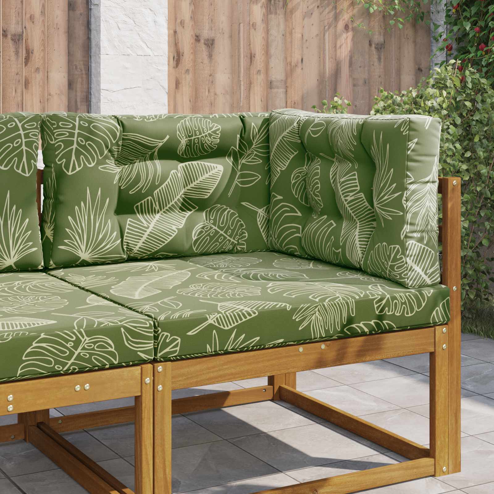 Buiten bankkussen 3 pcs Bladontwerp Polyester image 1