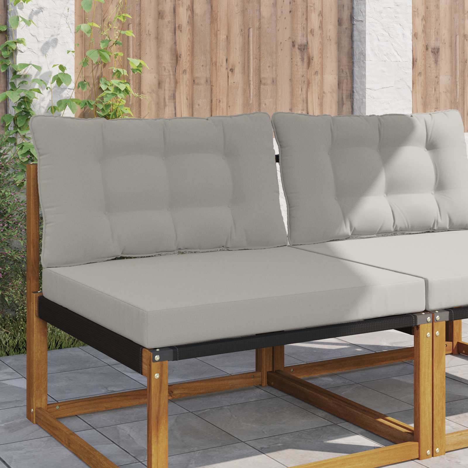 Buiten bankkussen 2 pcs Grijs Polyester image 1