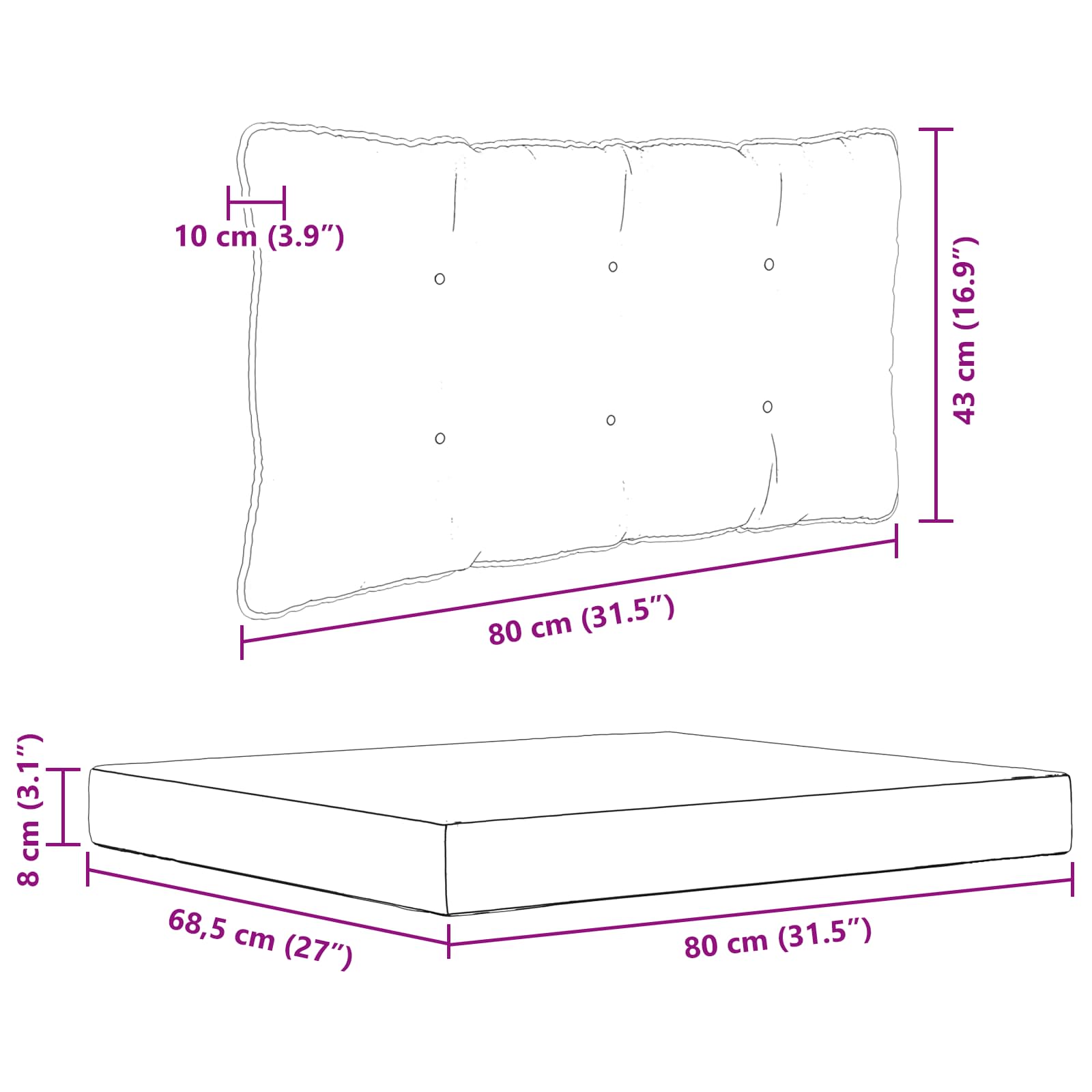 Buiten bankkussen 2 pcs Grijs Polyester image 9