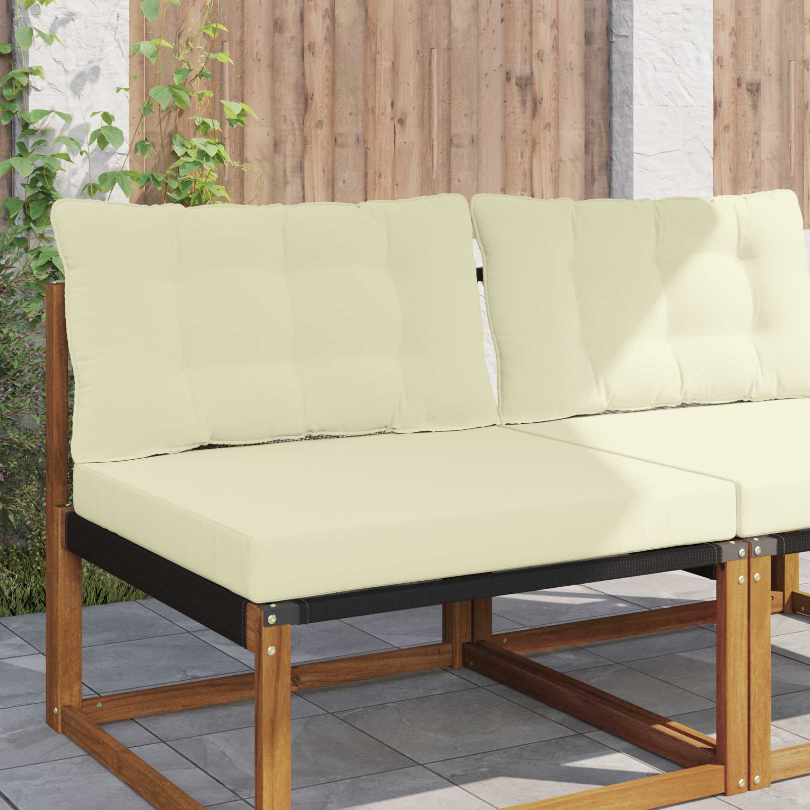 vidaXL Perna pentru canapea de exterior 2 pcs Crem Poliester