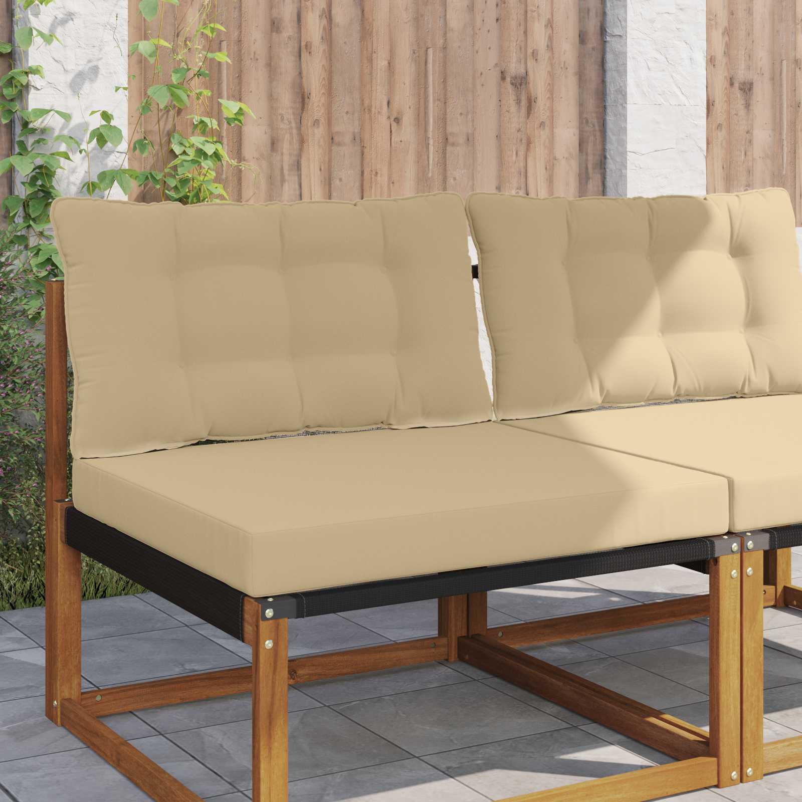 Buiten bankkussen 2 pcs Beige Polyester image 1