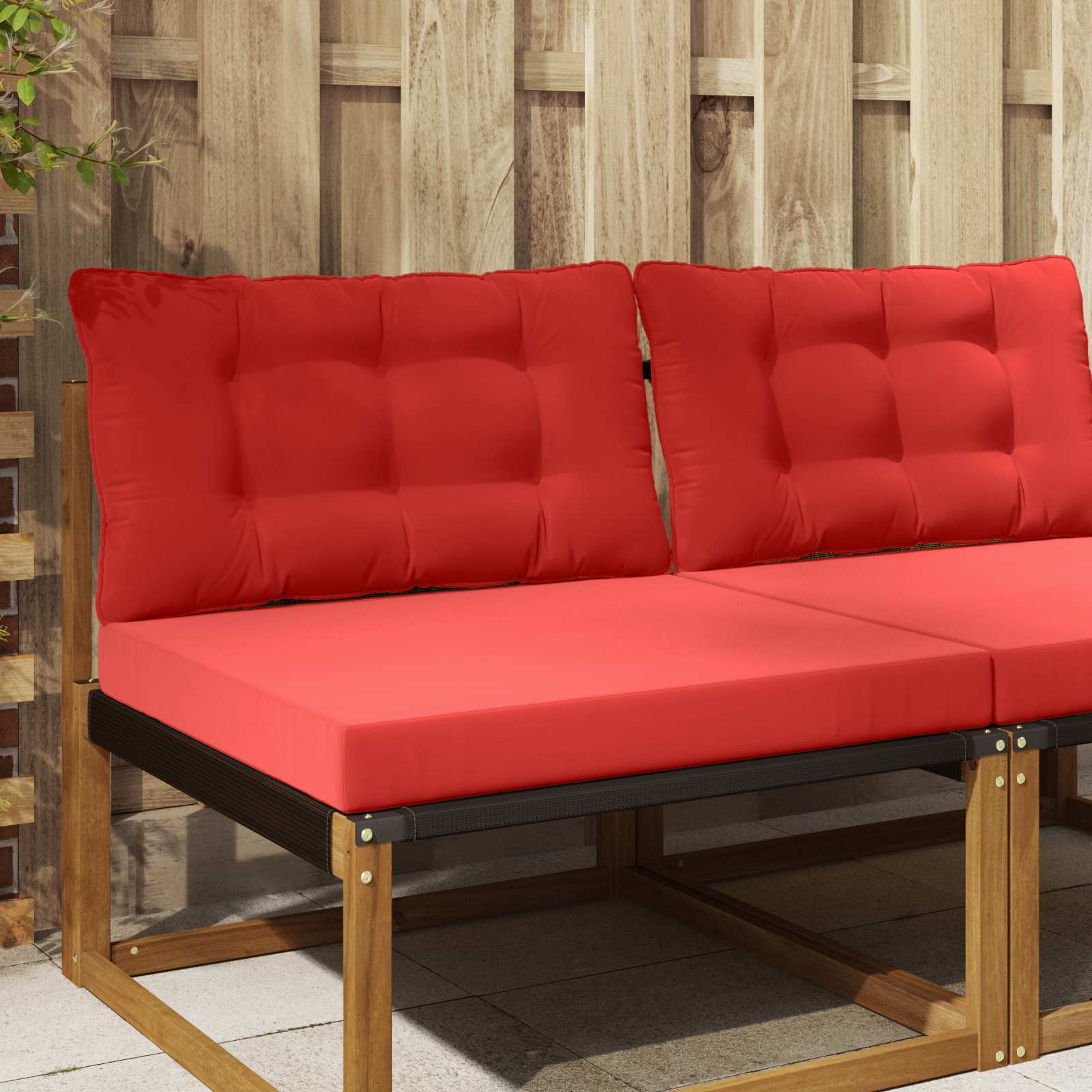 vidaXL Perna pentru canapea de exterior 2 pcs Roșu Poliester