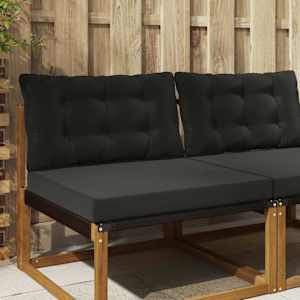 Zunanja blazina za kavč 2 pcs Črna Poliester