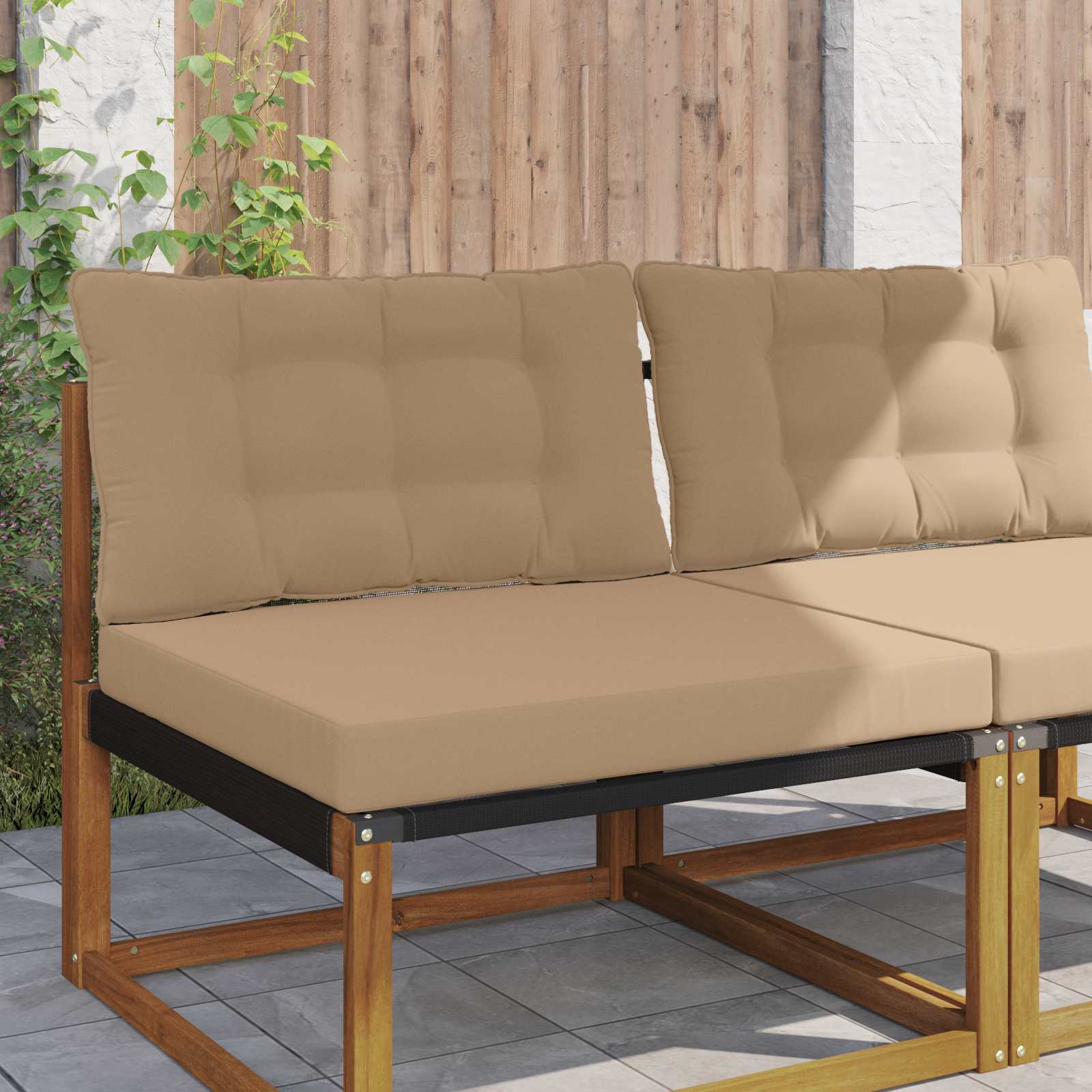 Buiten bankkussen 2 pcs Taupe Polyester image 1