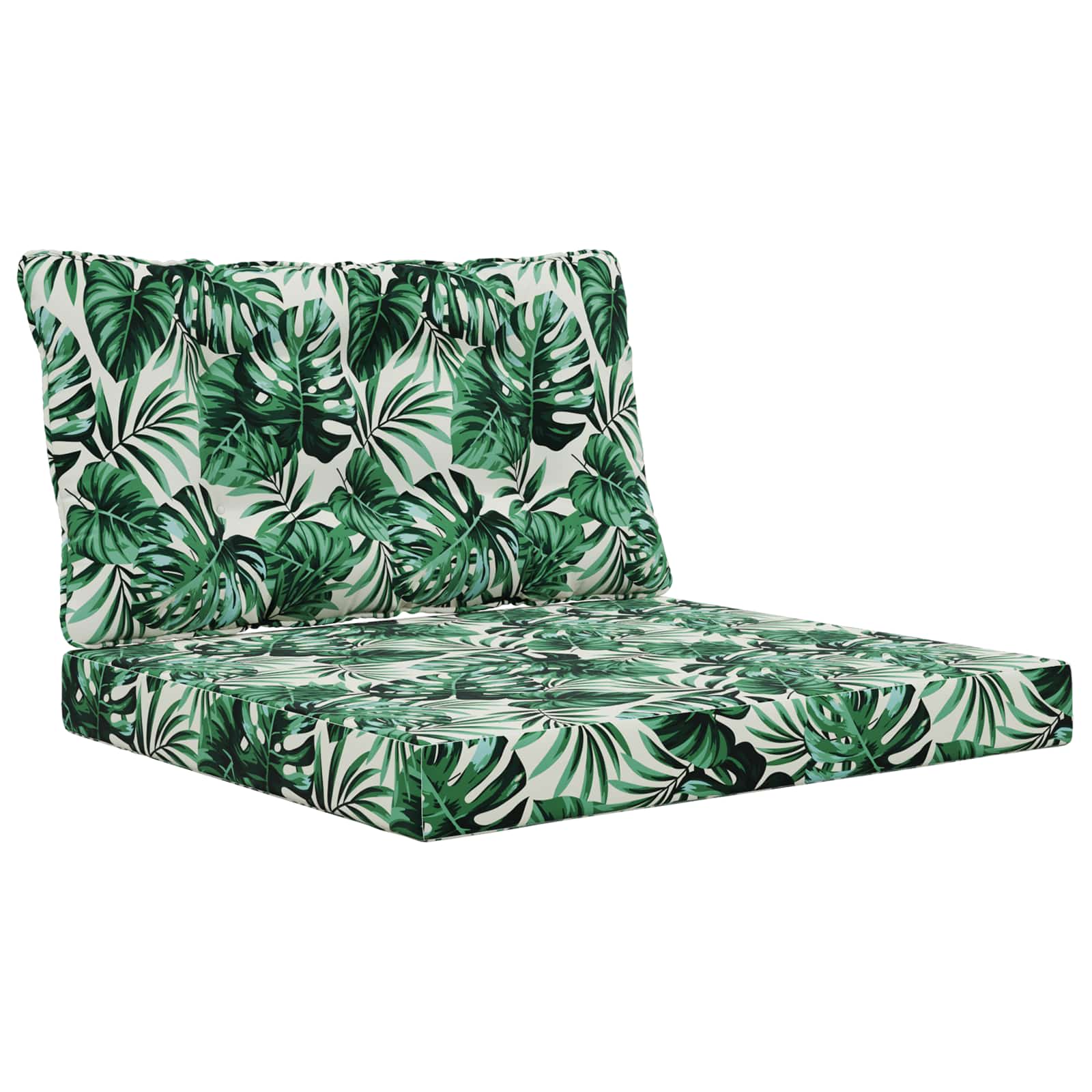 Thumbnail - vidaXL Sofakissen für draußen 2 pcs Blattmuster Polyester
