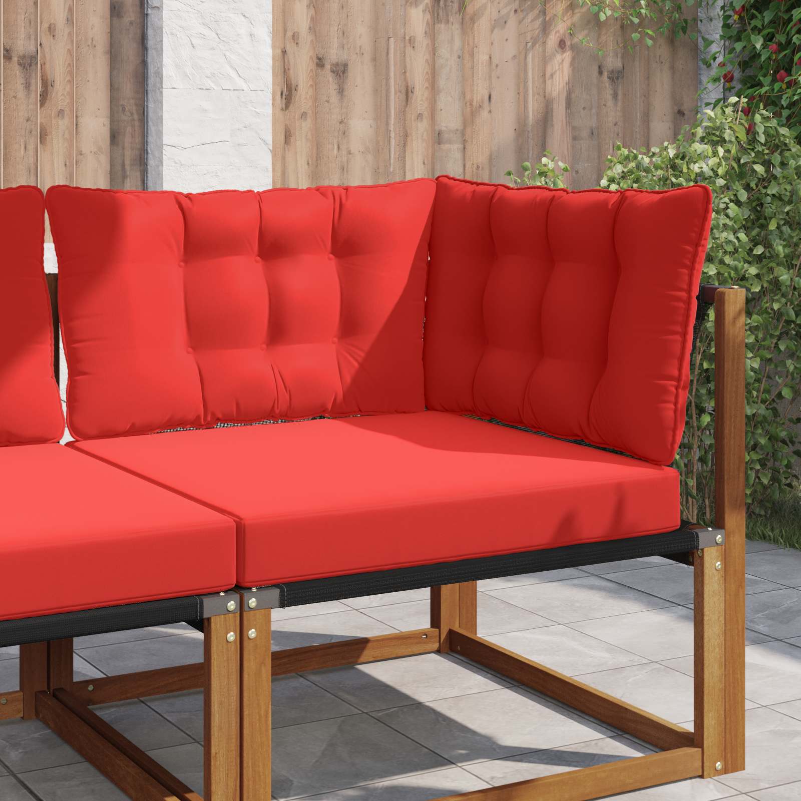 vidaXL Perna pentru canapea de exterior 3 pcs Roșu Poliester