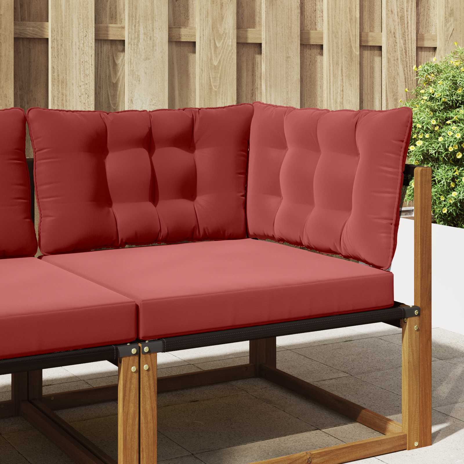 Buiten bankkussen 3 pcs Wijnrood Polyester image 1