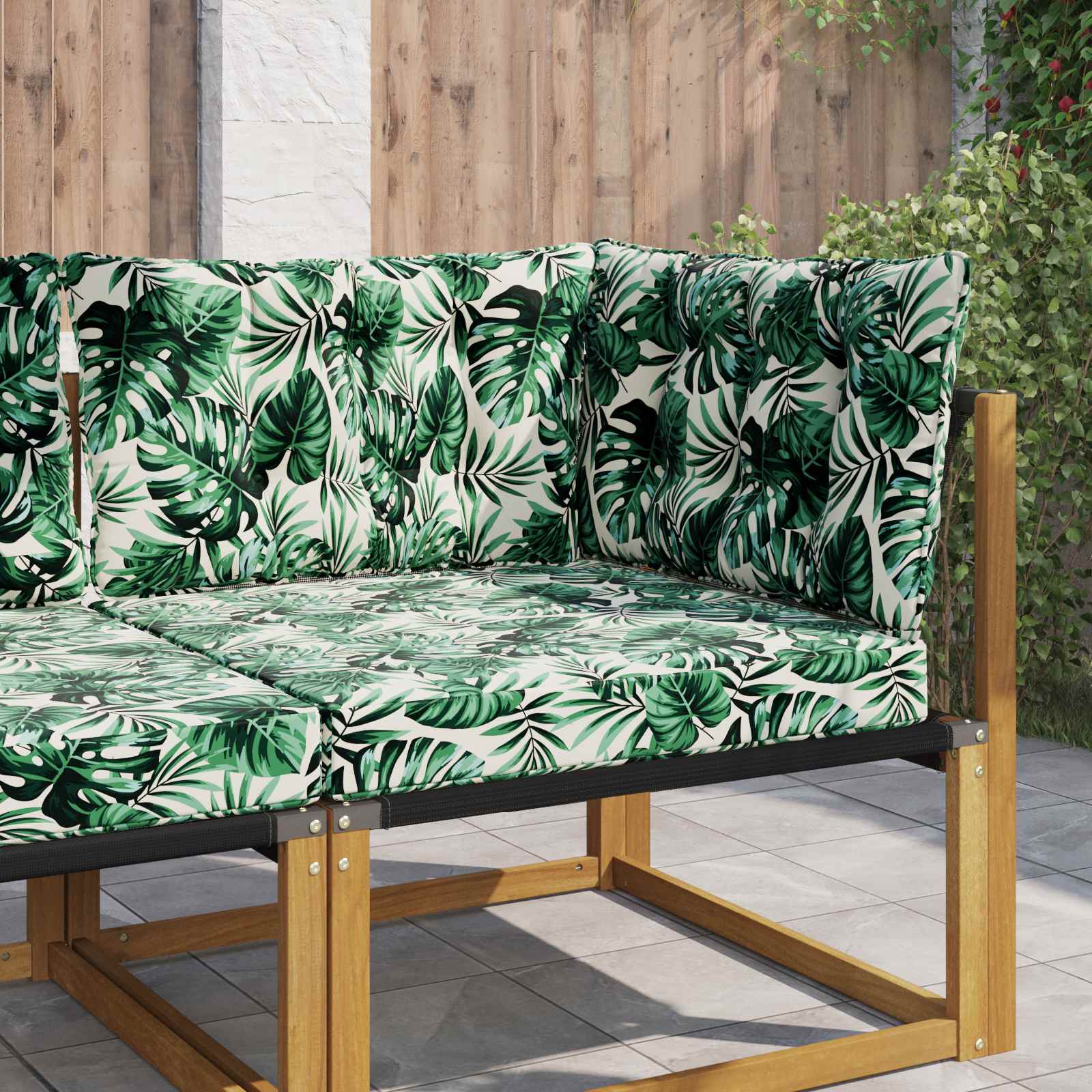 Buiten bankkussen 3 pcs Bladpatroon Polyester image 1