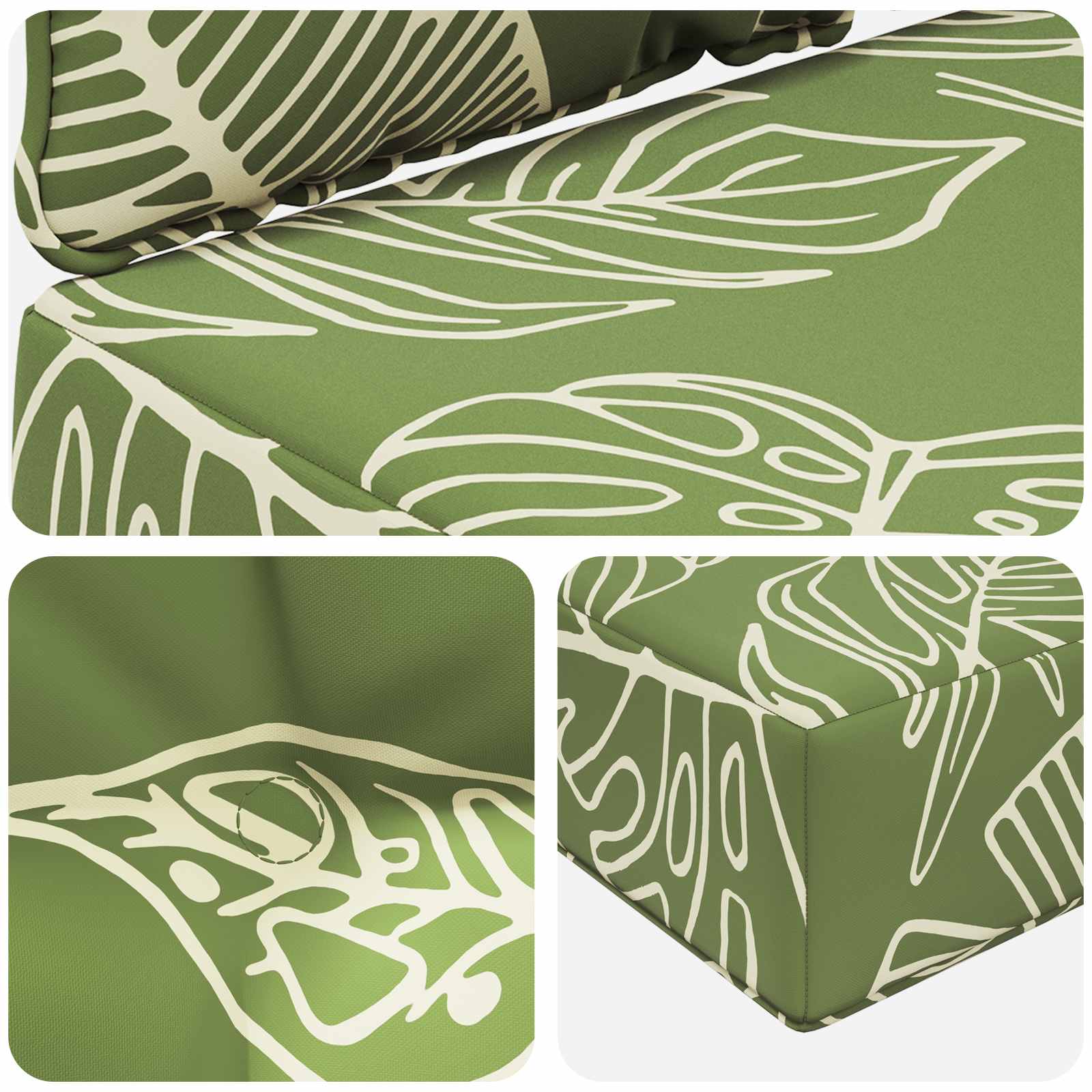 Buiten bankkussen 3 pcs Bladontwerp Polyester image 8