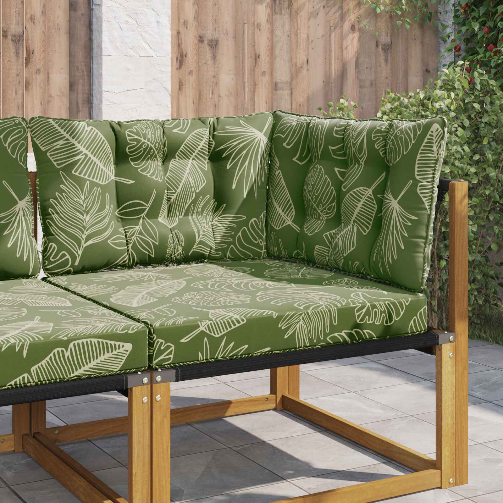 vidaXL Perna pentru canapea de exterior 3 pcs Design cu frunze