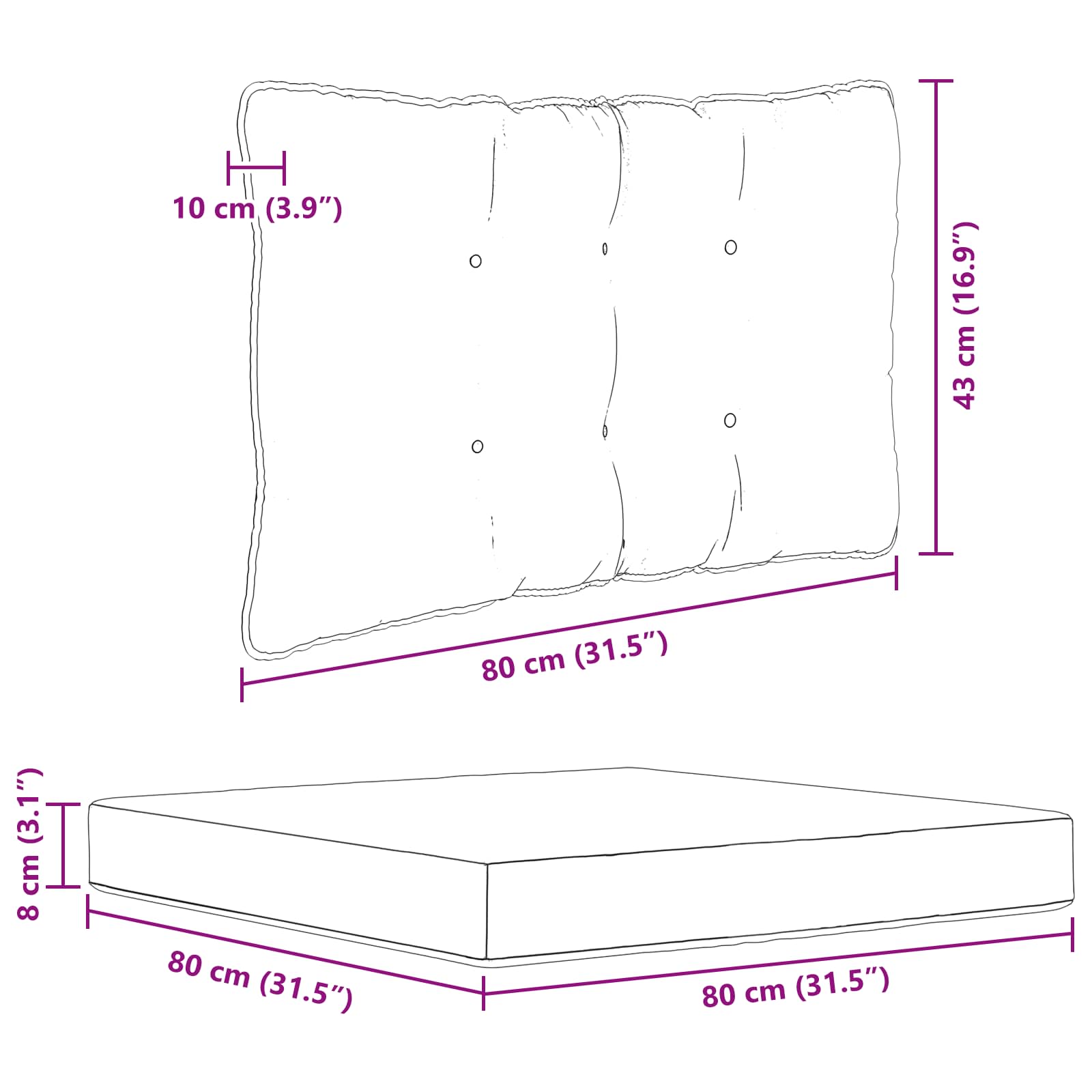 Buiten bankkussen 3 pcs Roze Polyester image 9