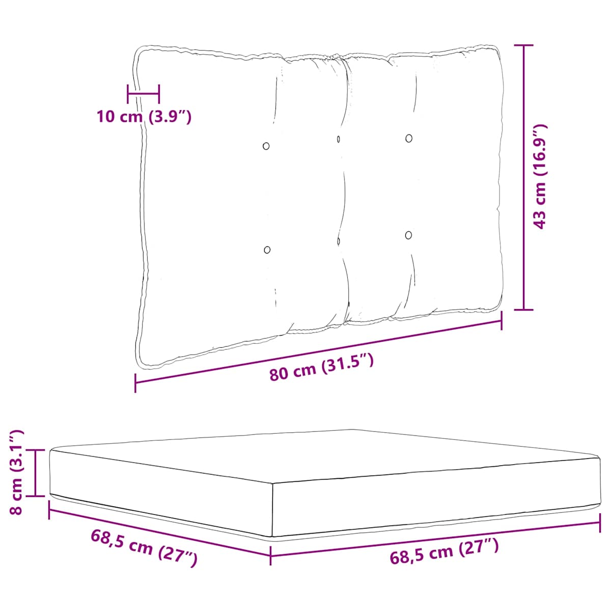 Udendørs Sofa Pude Polyester - Billede 10