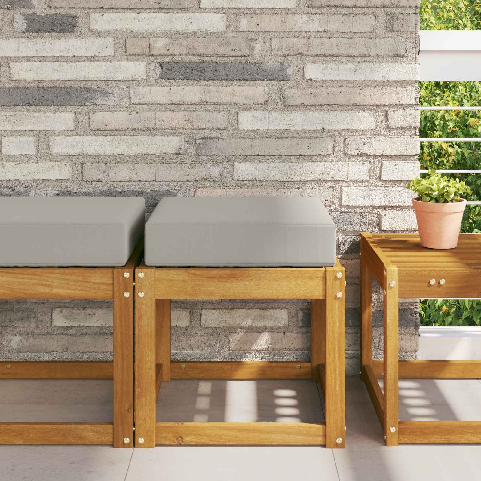 vidaXL Perna de Șezut pentru Exterior Gri 40 x 40 x 8 cm