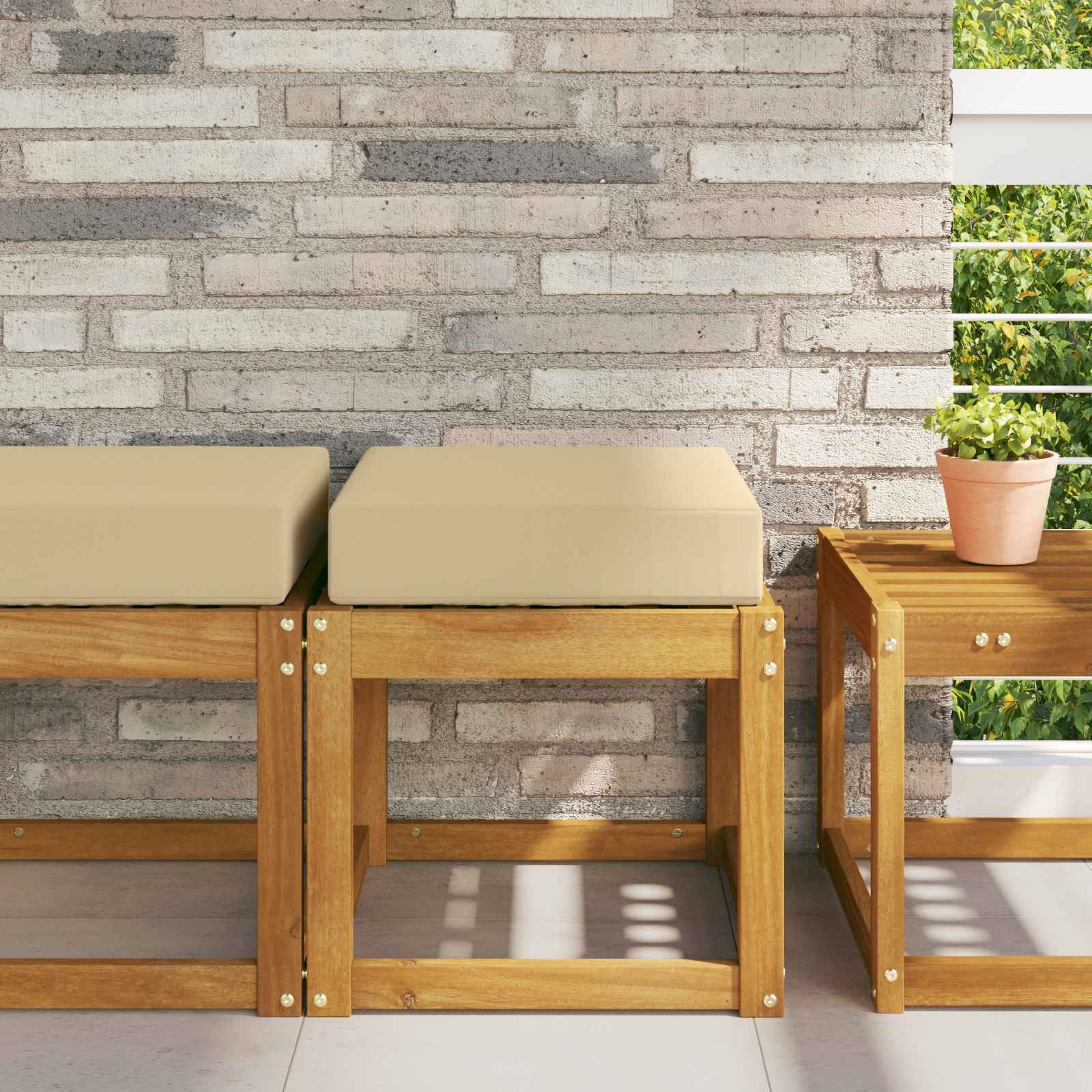 vidaXL Perna de Șezut pentru Exterior Bej 40 x 40 x 8 cm