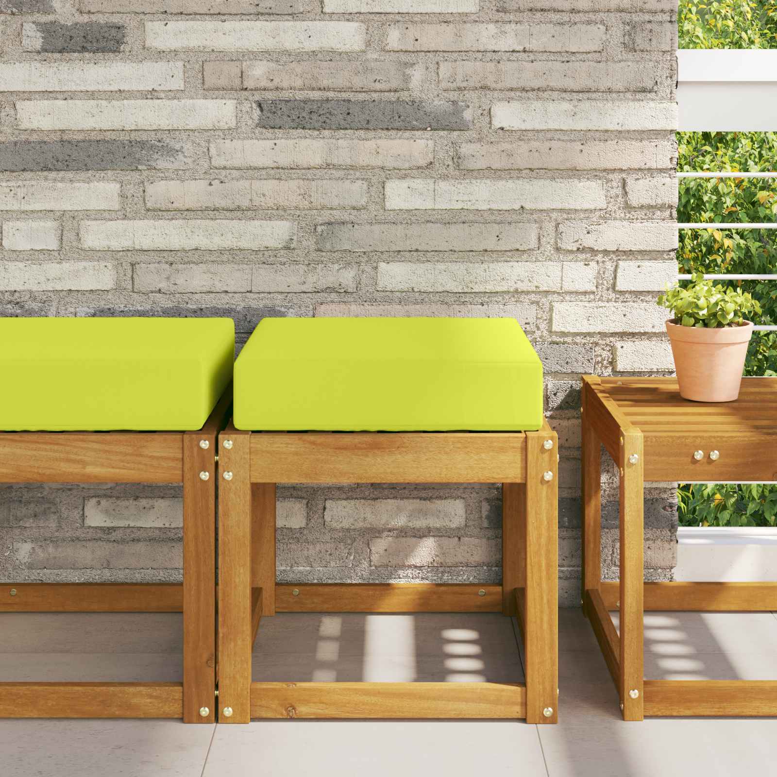 vidaXL Sitzkissen für Outdoor Grün 40 x 40 x 8 cm 100 % Polyester