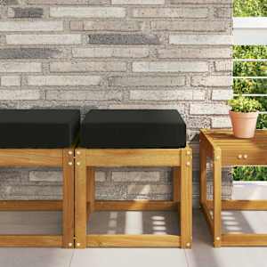 Zunanja sedežna blazina Črna 40 x 40 x 8 cm 100% poliester