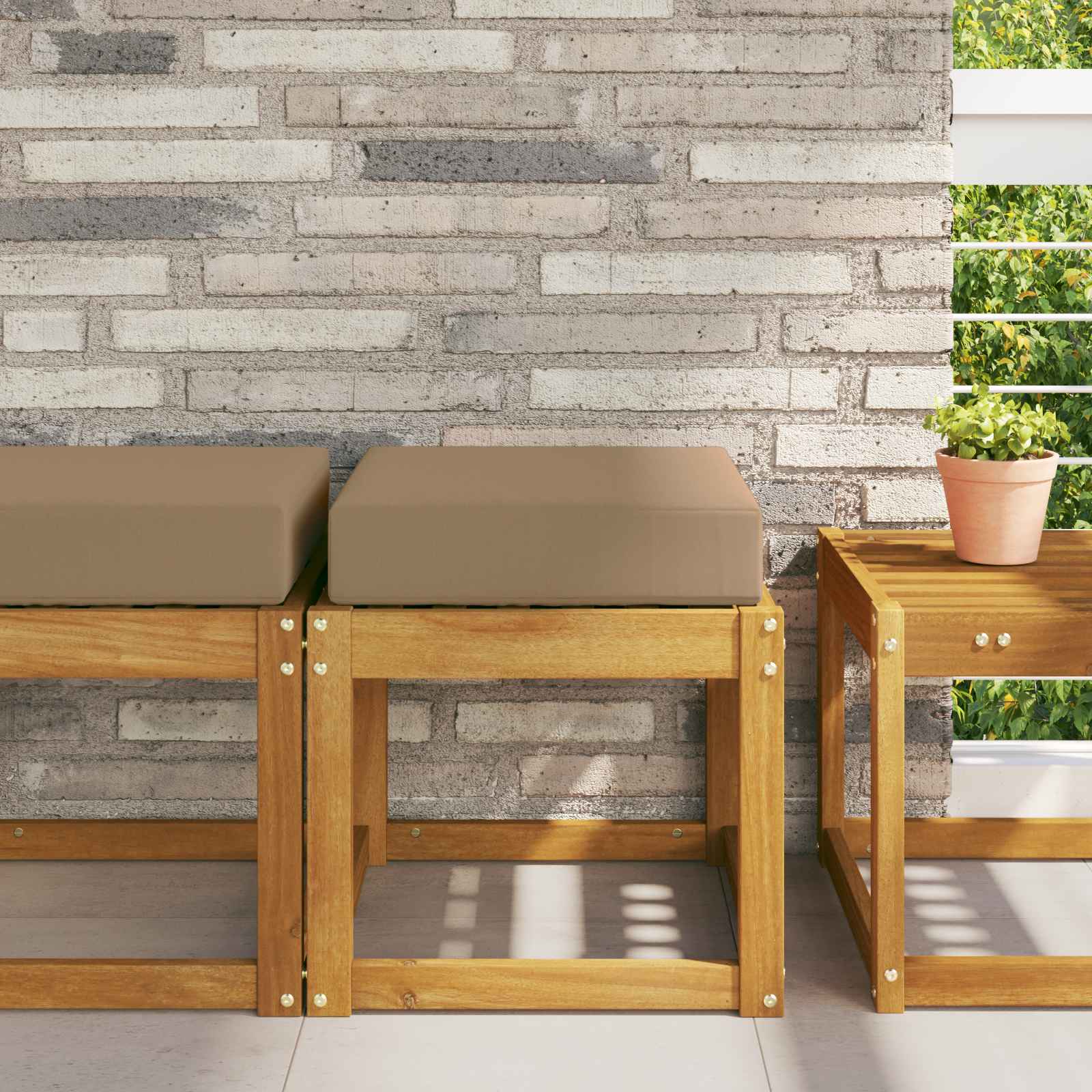 vidaXL Sitzkissen für Outdoor Taupe 40 x 40 x 8 cm 100 % Polyester