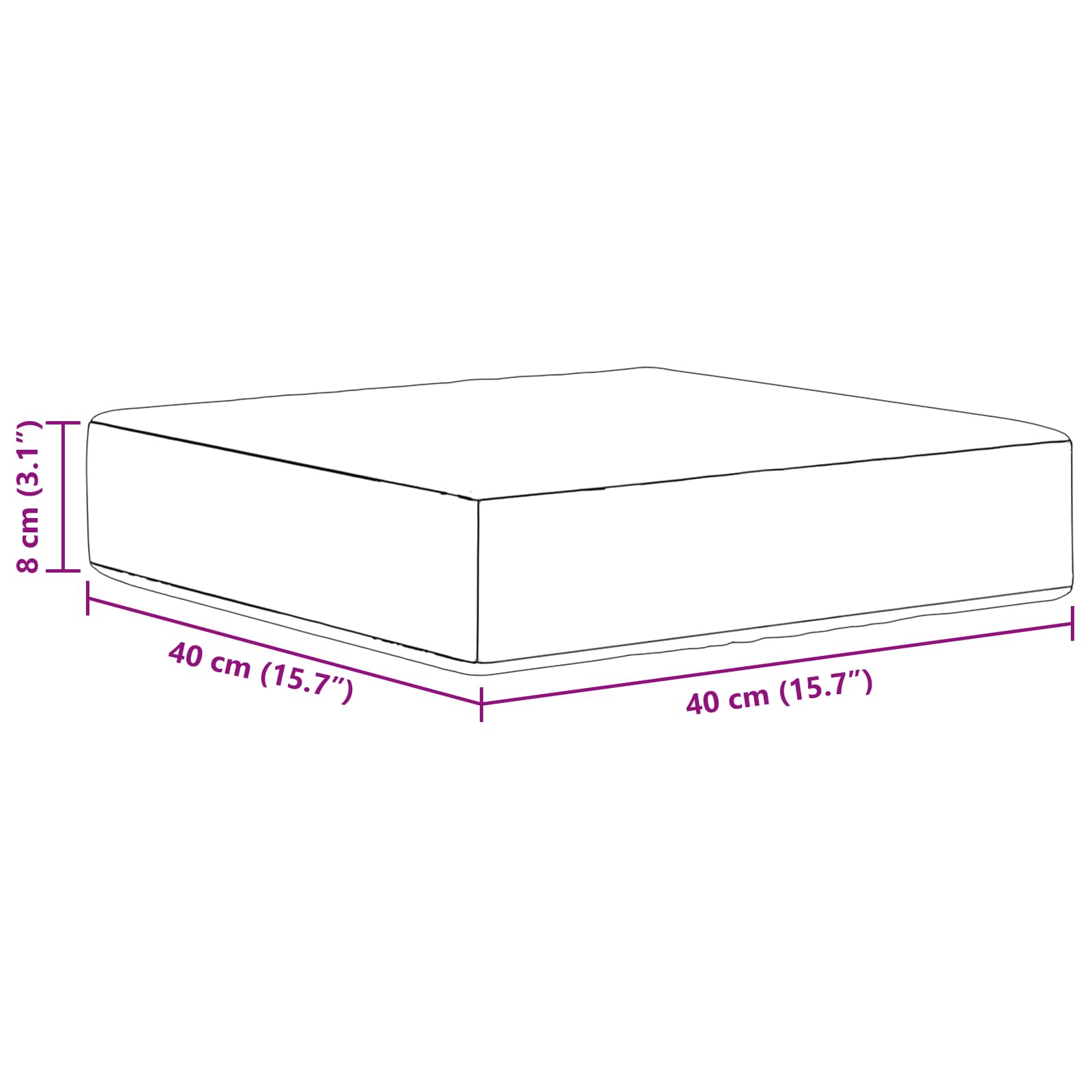 Buiten Zitkussen Roze 40 x 40 x 8 cm 100% Polyester image 7