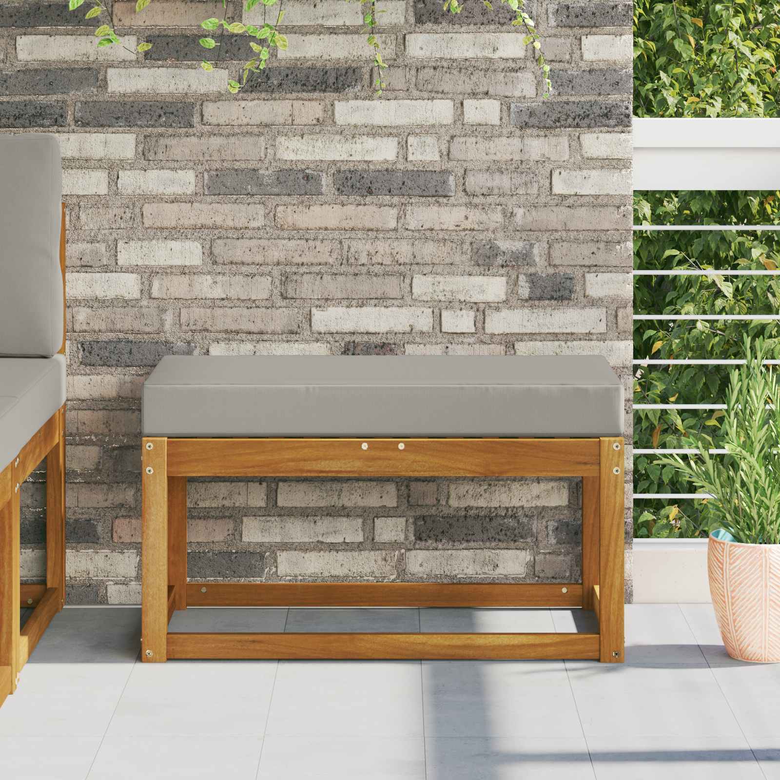 Buiten Zitkussen Grijs 80 x 40 x 8 cm 100% Polyester image 1