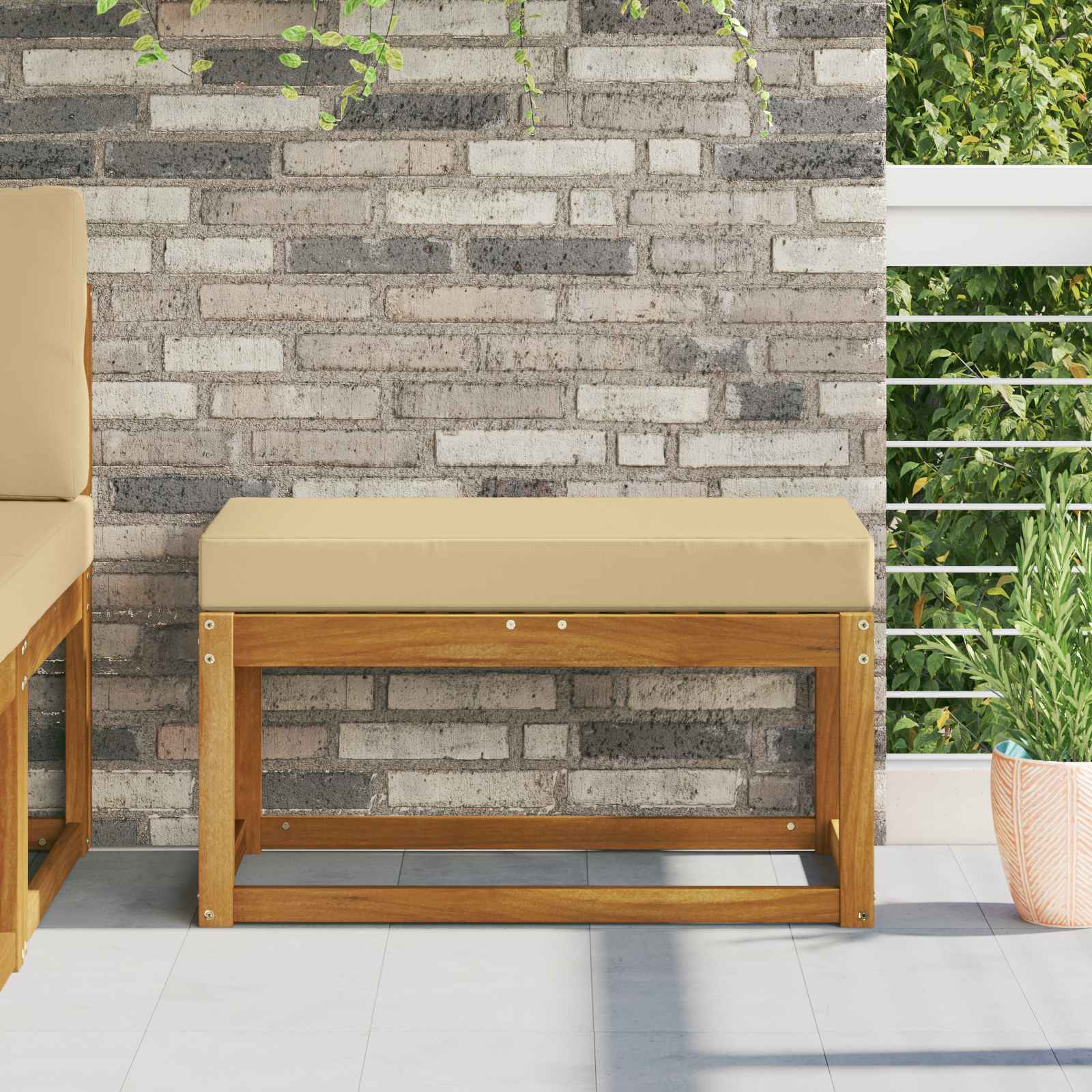 Buiten Zitkussen Beige 80 x 40 x 8 cm 100% Polyester image 1