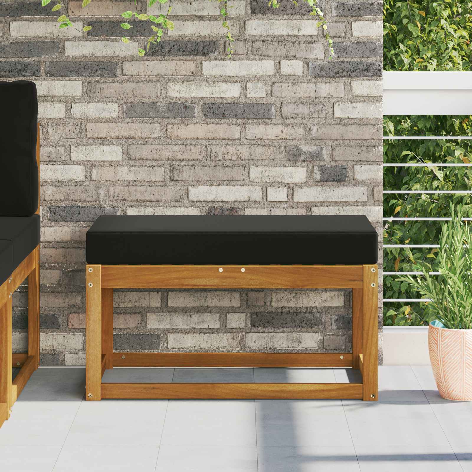 Buiten Zitkussen Zwart 80 x 40 x 8 cm 100% Polyester image 1