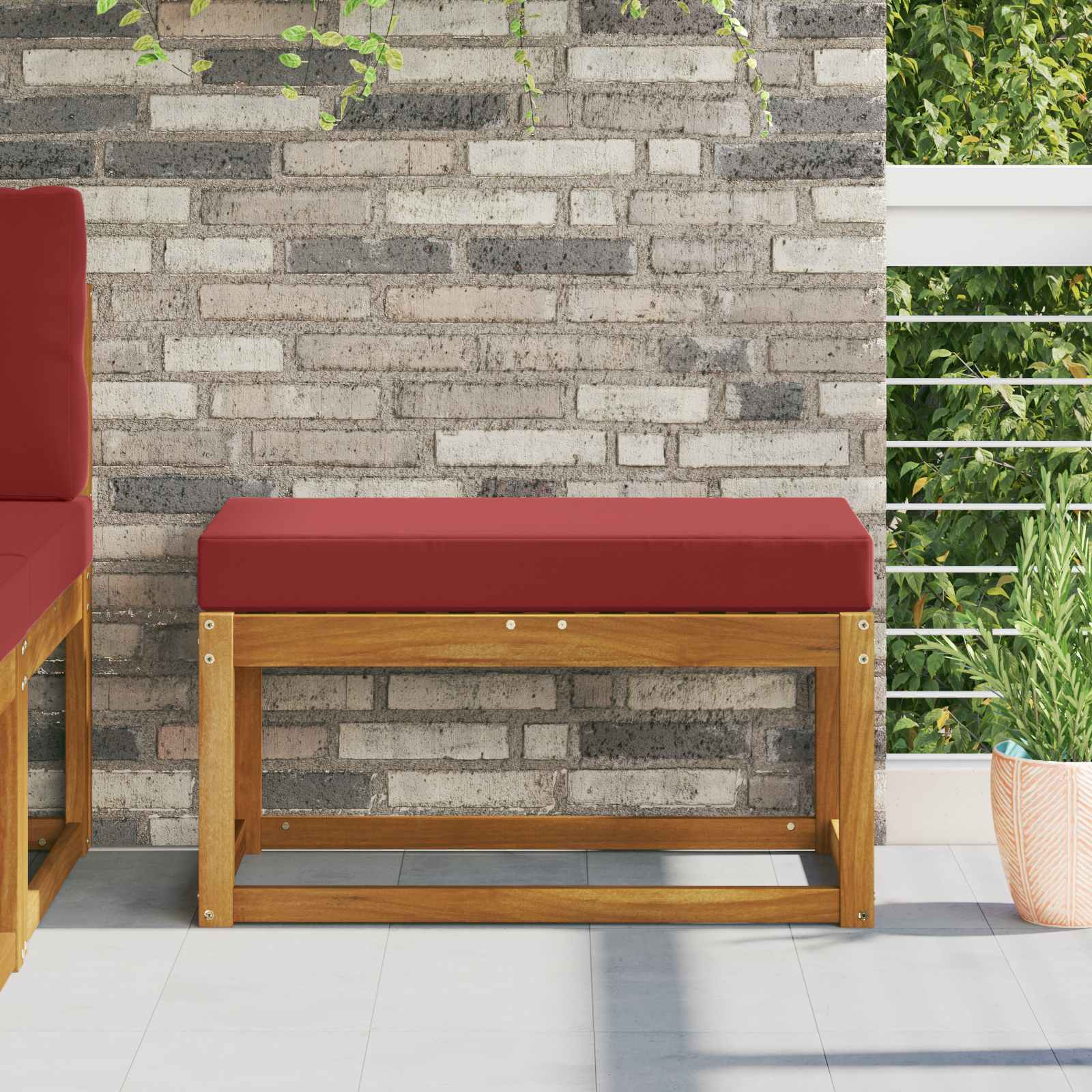 Buiten Zitkussen Wijnrood 80 x 40 x 8 cm 100% Polyester image 1