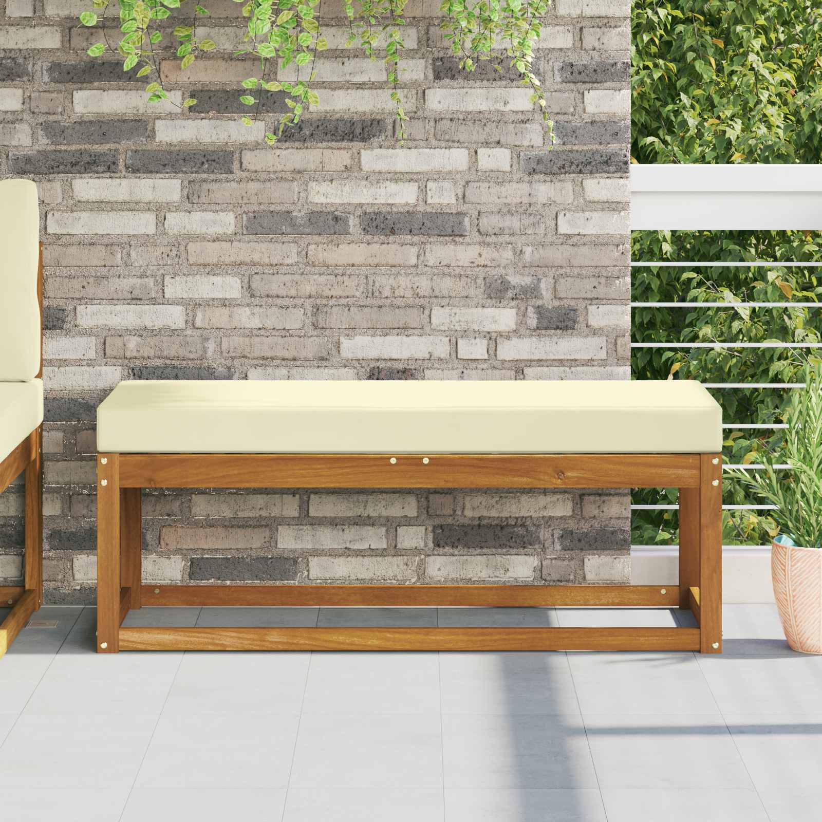 vidaXL Perna de Șezut pentru Exterior Crem 115 x 40 x 8 cm