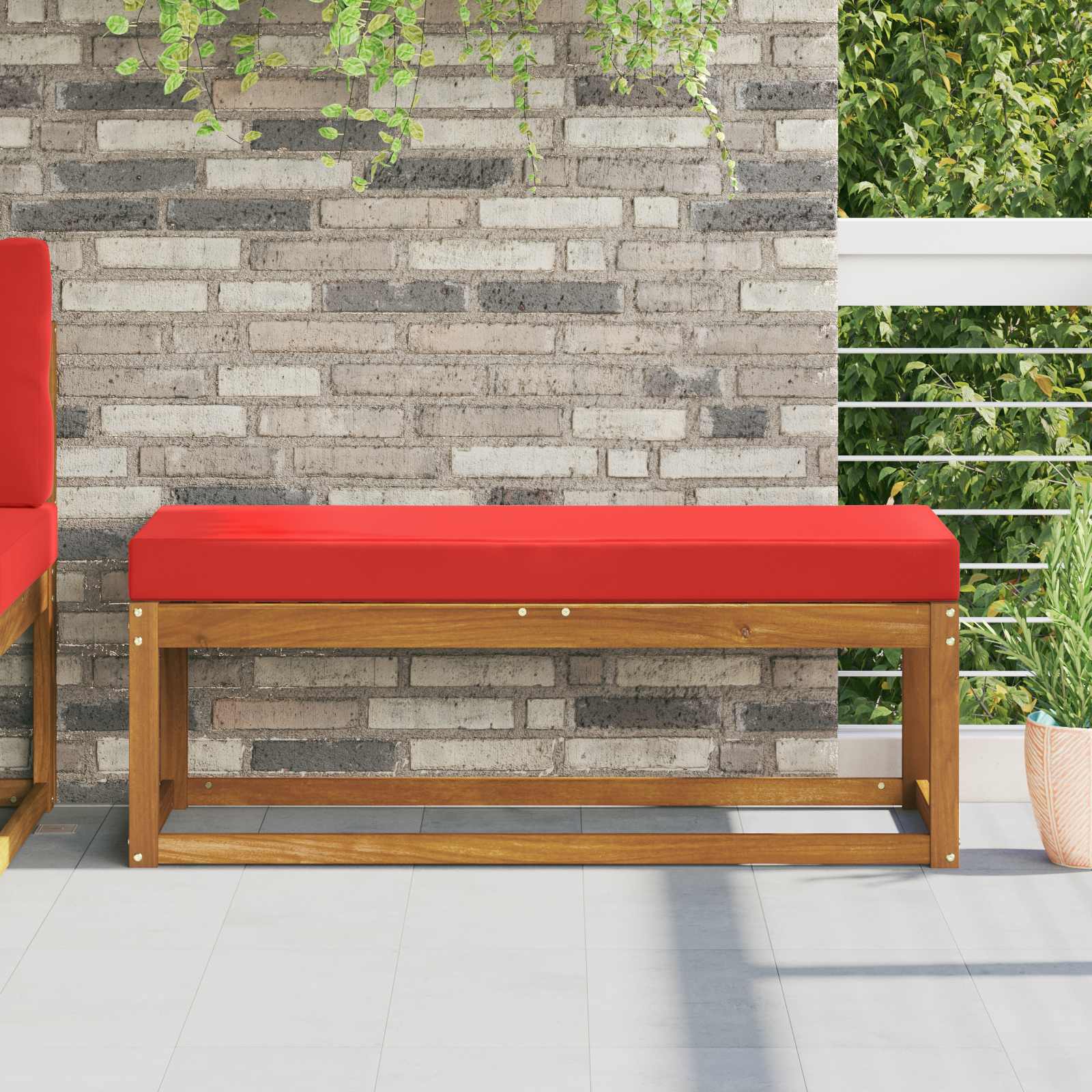 Buiten Zitkussen Rood 111,5 x 40 x 8 cm 100% Polyester image 1