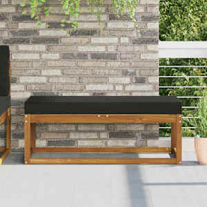 Zunanja sedežna blazina Črna 111,5 x 40 x 8 cm 100% poliester