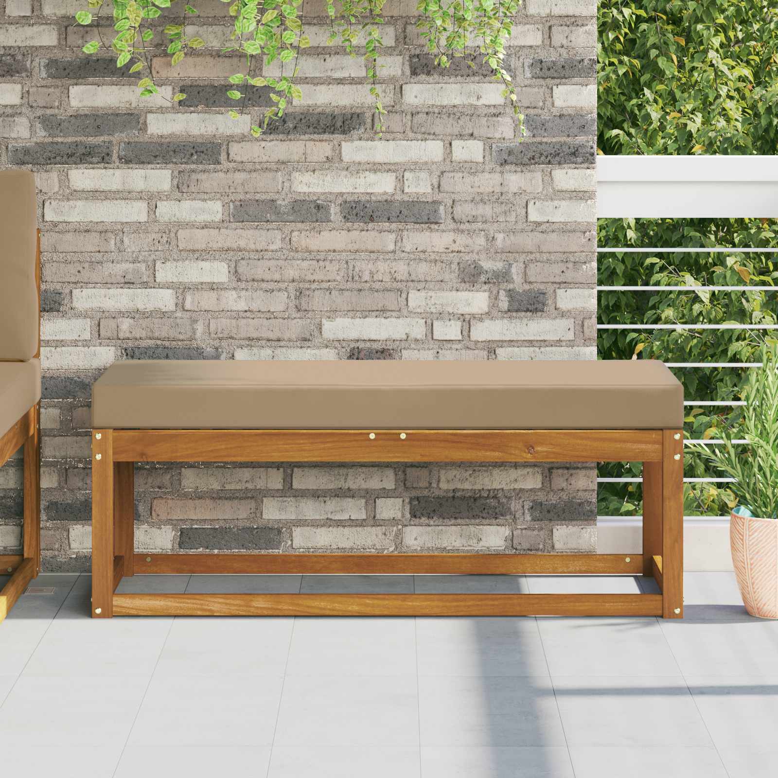 Buiten Zitkussen Taupe 111,5 x 40 x 8 cm 100% Polyester image 1