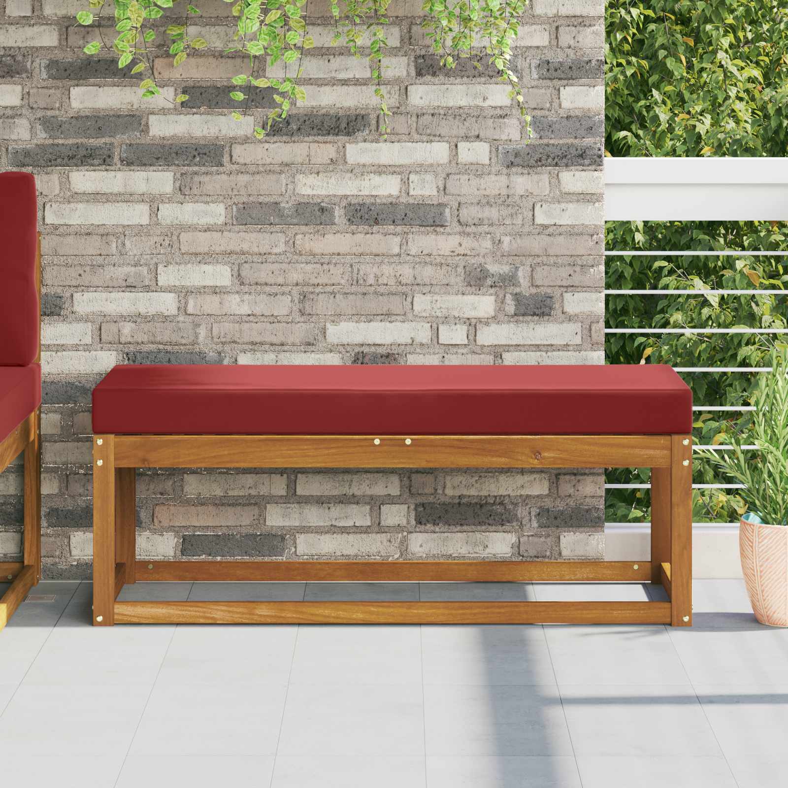 Buiten Zitkussen Wijnrood 111,5 x 40 x 8 cm 100% Polyester image 1