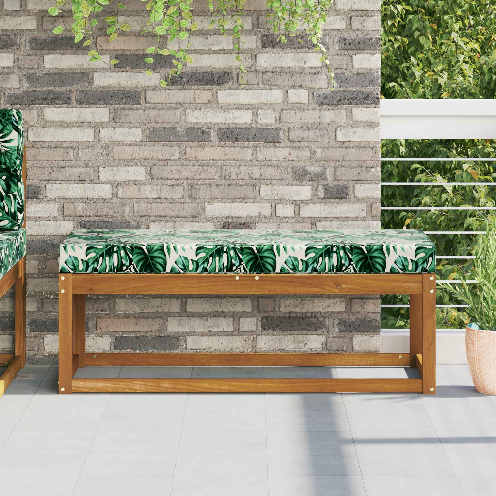 vidaXL Perna de Șezut pentru Exterior Frunze Tropicale 100% Polyester