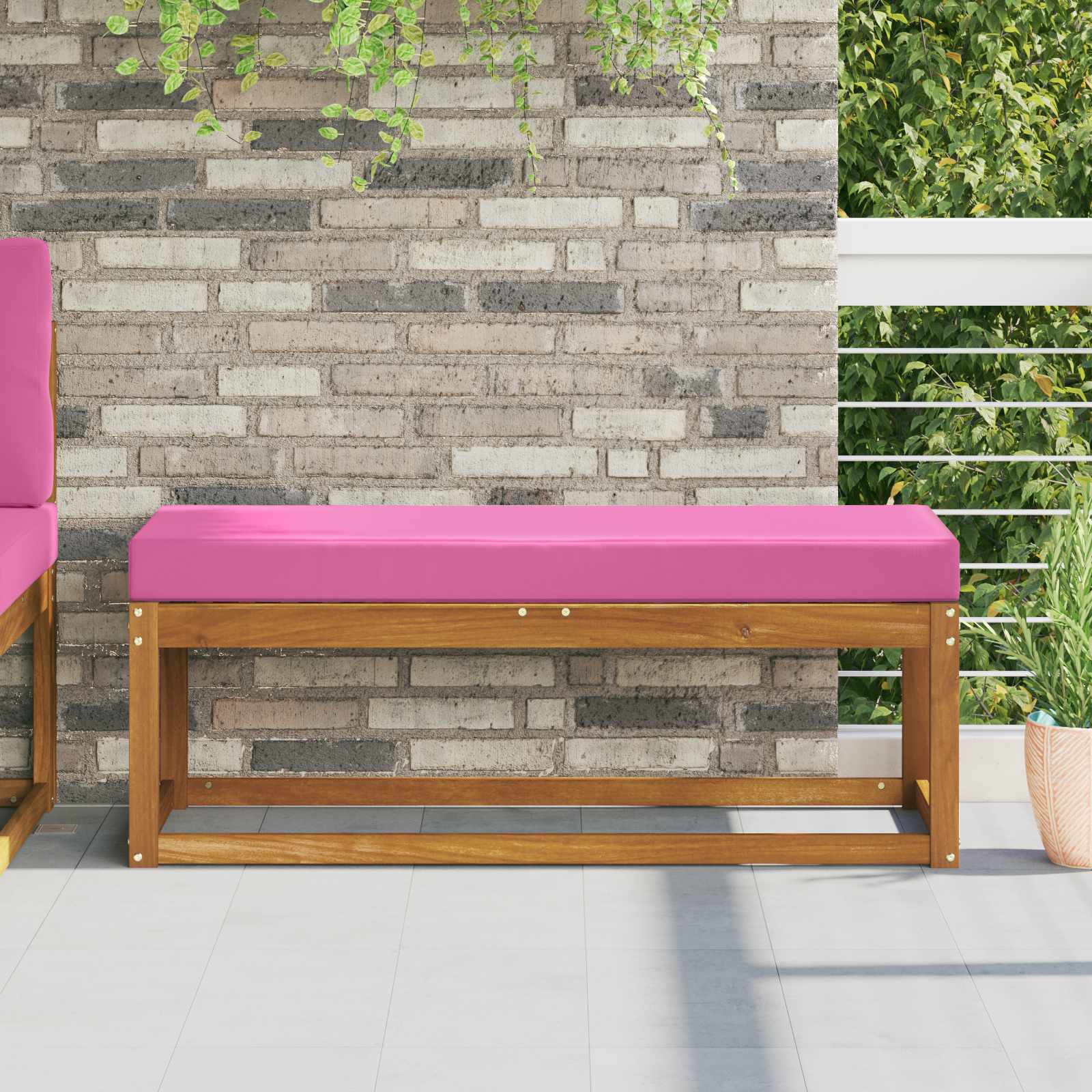 vidaXL Sitzkissen für Outdoor Rosa 111,5 x 40 x 8 cm 100 % Polyester