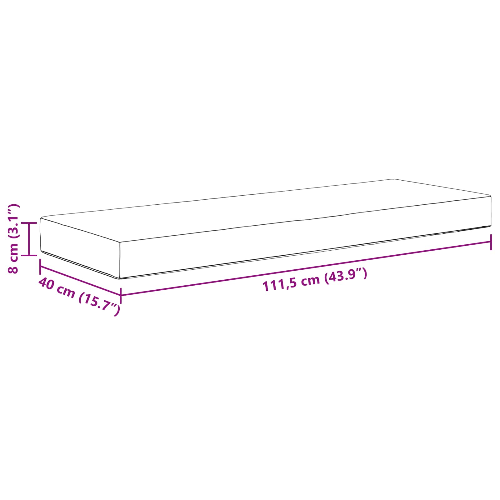 Buiten Zitkussen Roze 111,5 x 40 x 8 cm 100% Polyester image 7