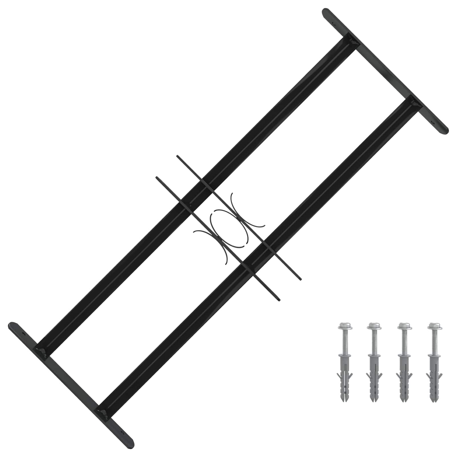 vidaXL Grilă Fereastră Negru 76 x 30 cm Oțel vopsit electrostatic