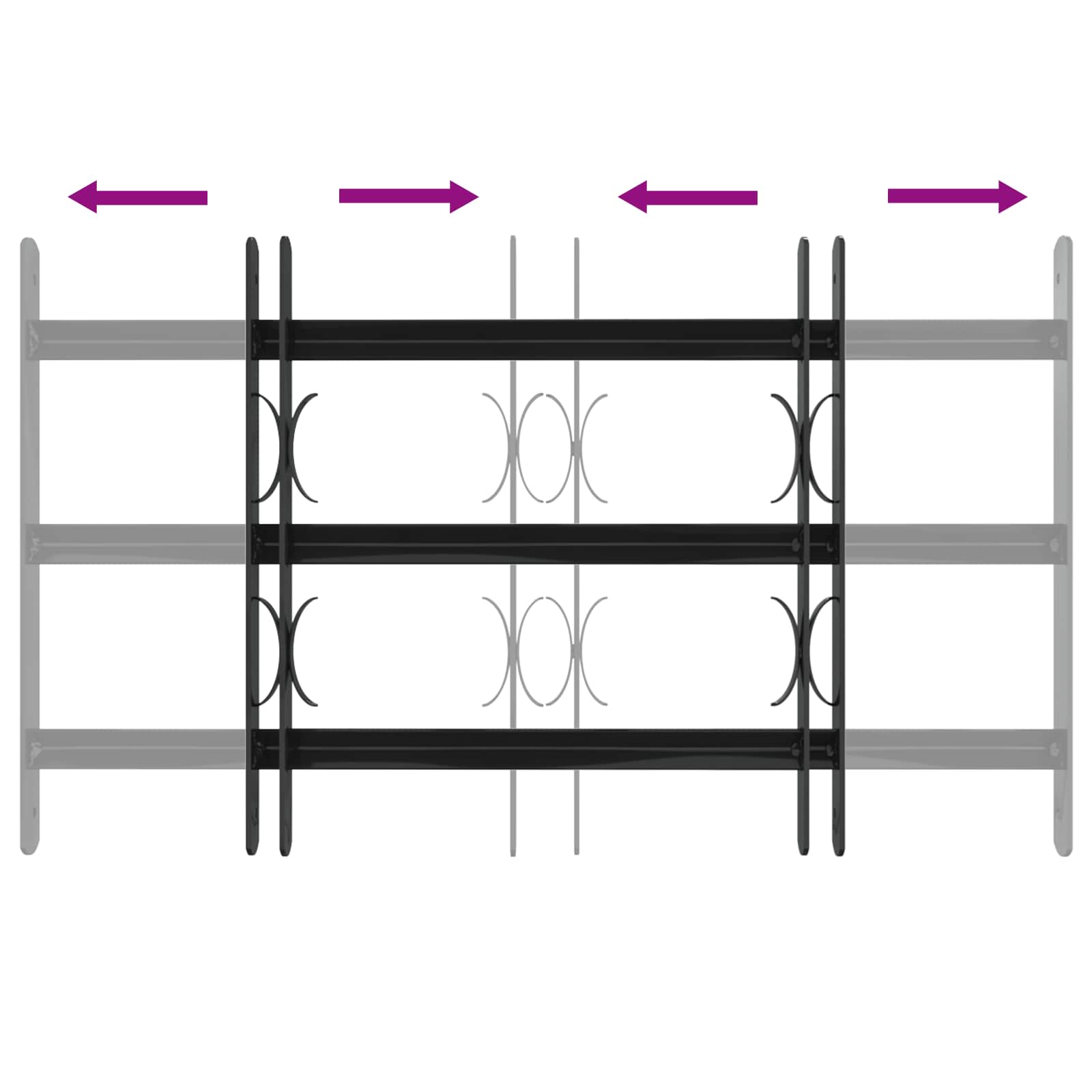 Okenska rešetka Črna 75.5 x 45 cm Prašno lakirano jeklo - slika 5