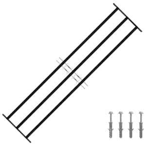 Okenska rešetka Črna 174 x 45 cm Prašno lakirano jeklo