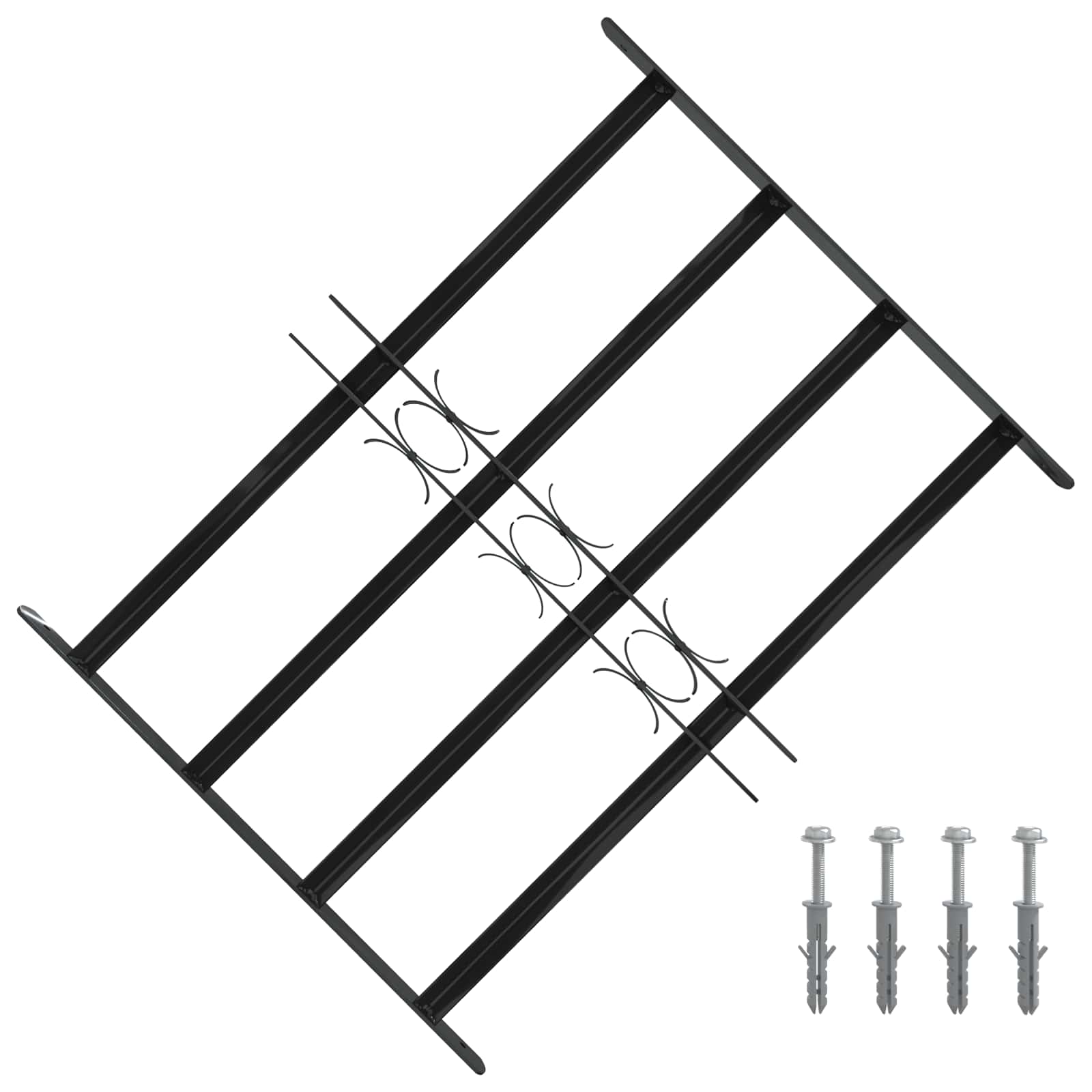 Okenska rešetka Črna 75,5 x 60 cm Prašno lakirano jeklo