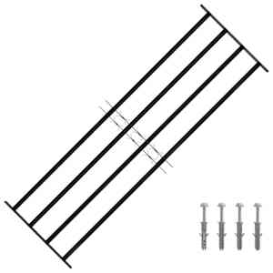 Okenska rešetka Črna 175 x 60 cm Prašno lakirano jeklo