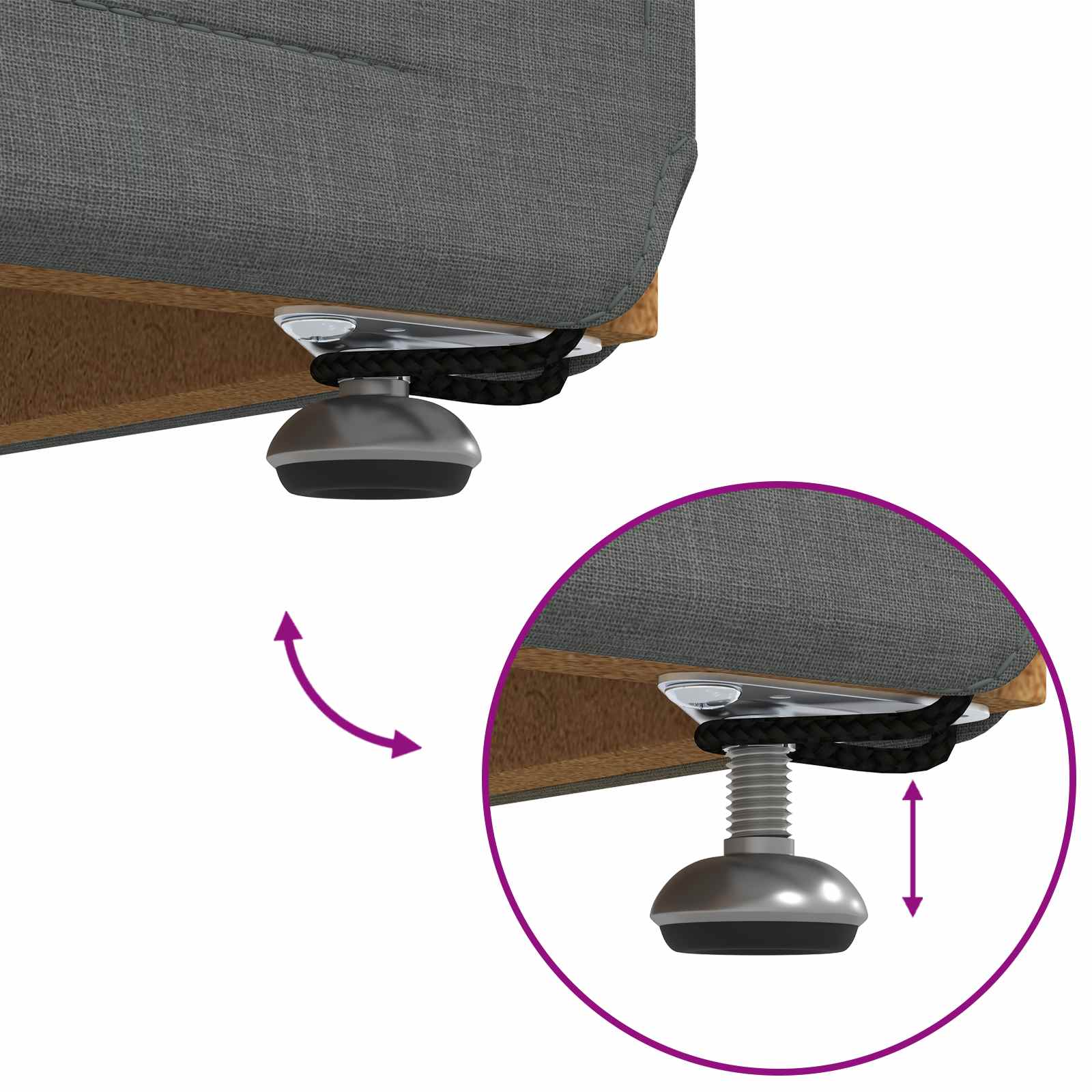 Krēsls Tumši pelēks 41 x 41 x 40 cm Audums un inženierijas koks