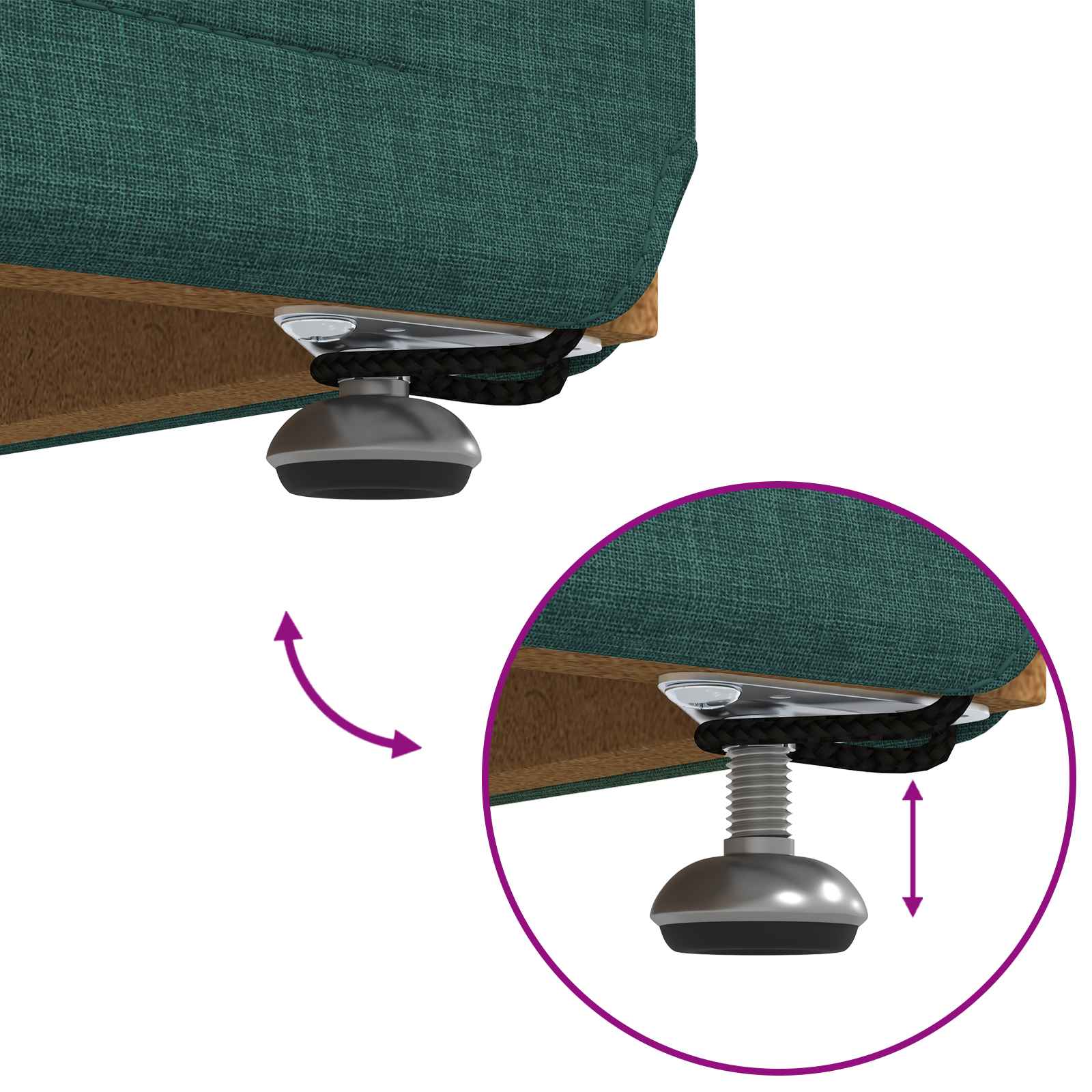 Krēsls Tumši zaļš 41 x 41 x 40 cm Audums un inženierijas koks