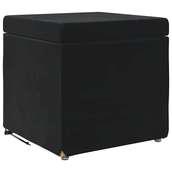 vidaXL Jalgtool Must 41 x 41 x 40 cm Samet ja T&ouml;&ouml;deldud Puit