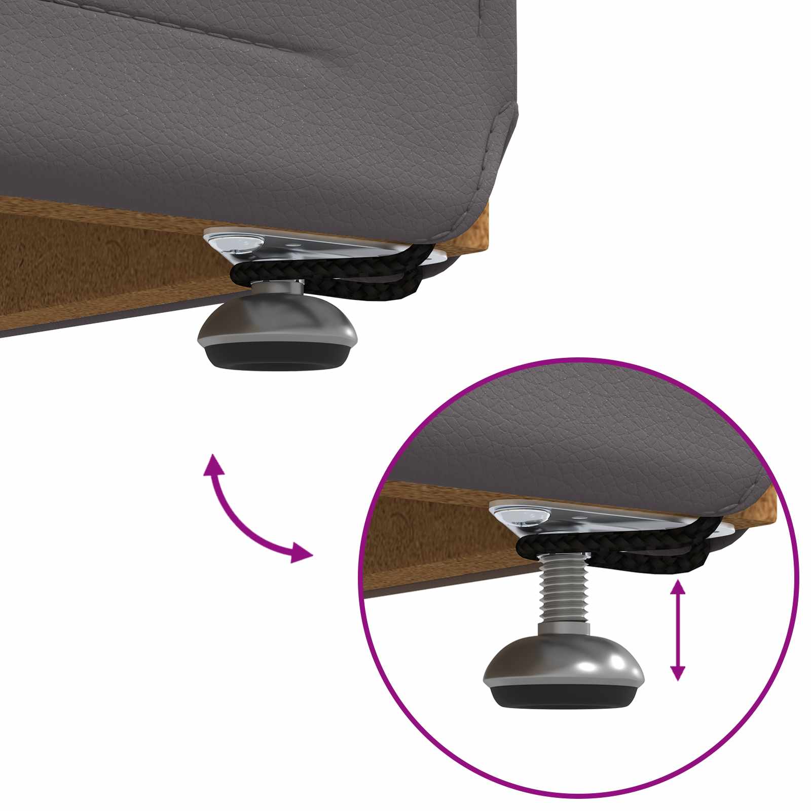 Krēsls Pelēka 41 x 41 x 40 cm Mākslīgā āda un inženierijas koks